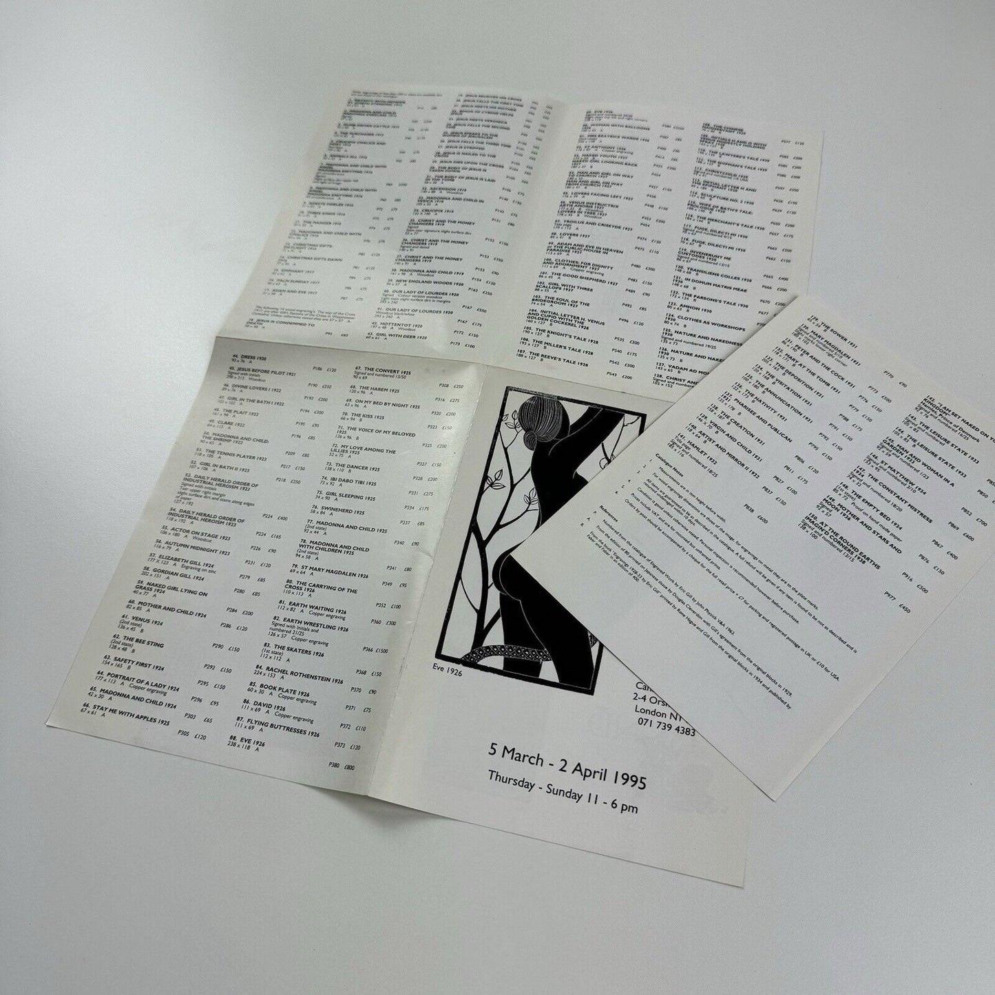 Eric Gill Engravings | Blond Fine Art catalogue/price list, 1995