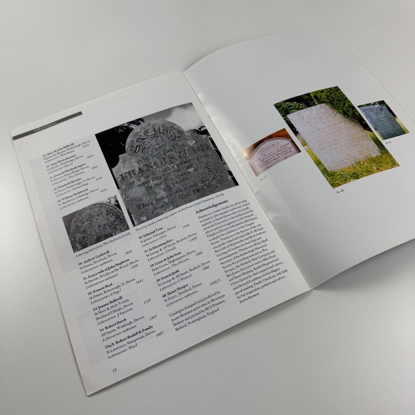 In Blessed Memory … Incised Headstones of North & West Devon and North Cornwall 1650-1860 by Justin Beament & Esther Dudley