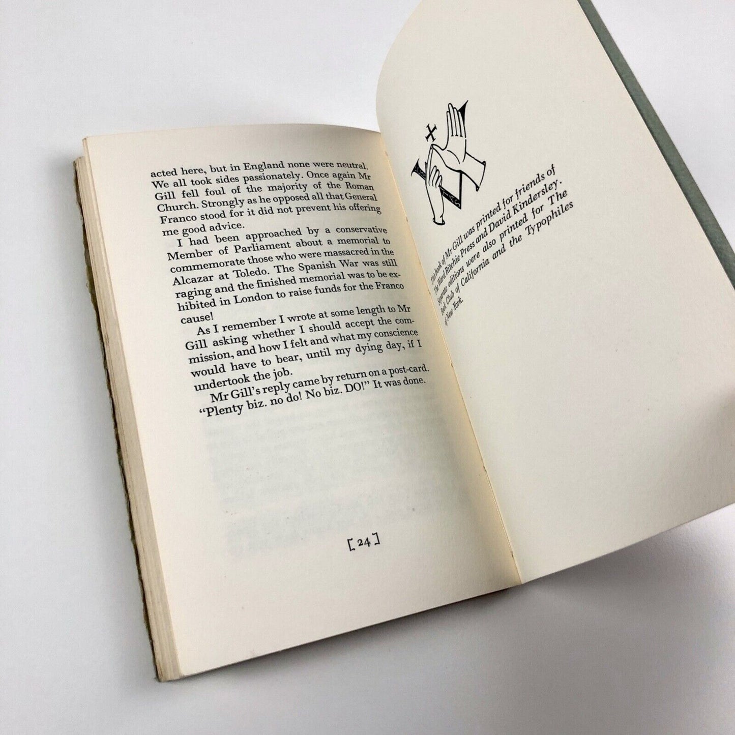 Mr Eric Gill – Recollections of David Kindersley | The Ward Ritchie Press, 1967