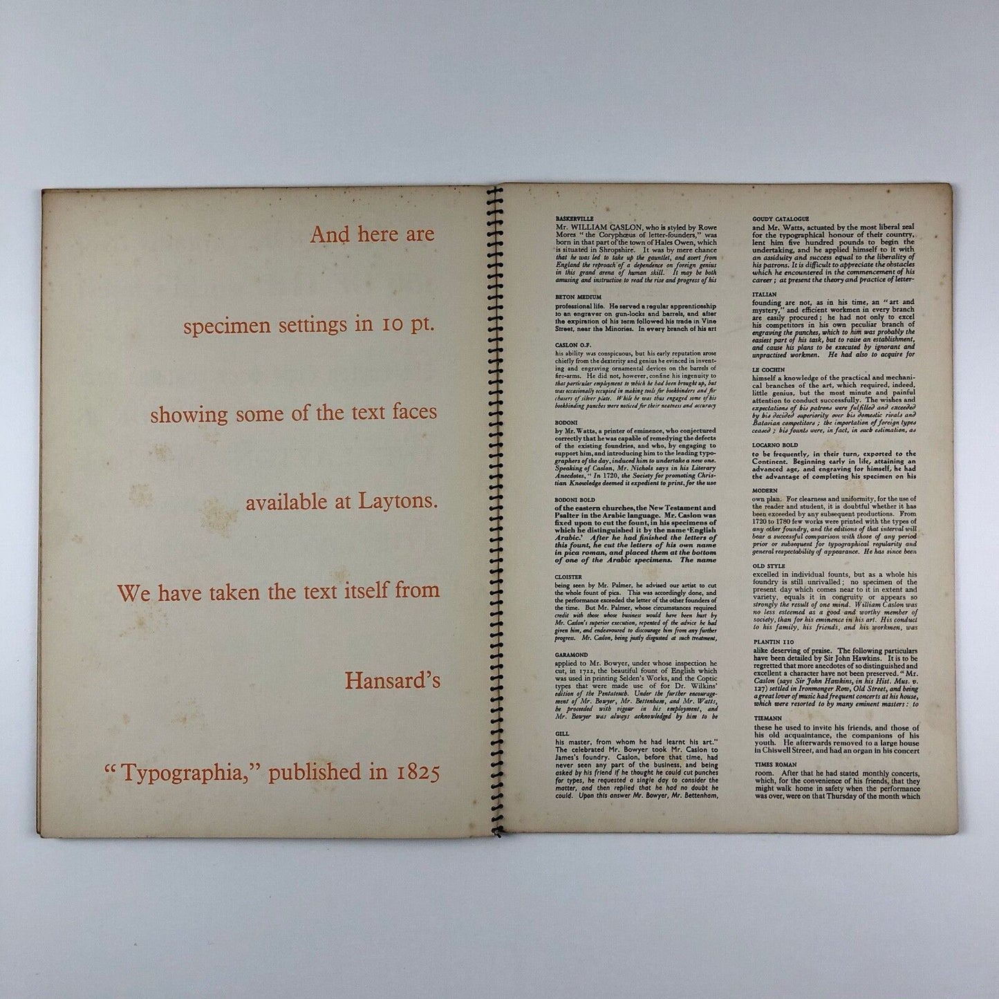 A Synopsis of Type Faces in Use at Laytons | Type specimen book, 1930s?