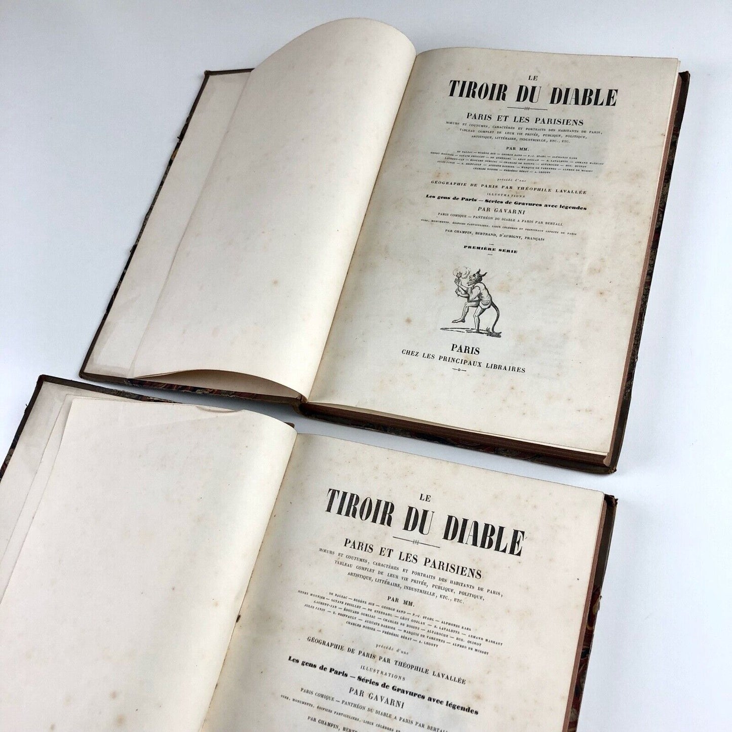 Le Tiroir du Diable: Paris et les Parisiens Vols 1 & 2 | Chez le Principaux librairies, Paris. Undated | Gavarni illustrations