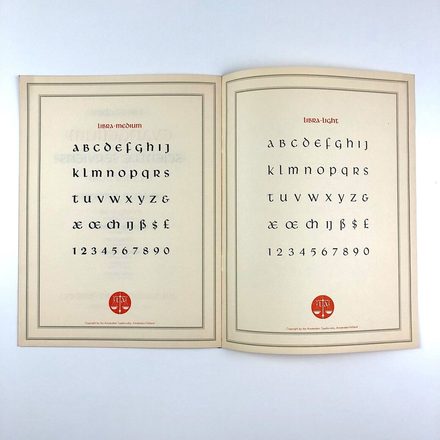 Libra Medium and Light | Amsterdam Type Foundry type specimen | S.H. de Roos | Undated, presumed c.1938
