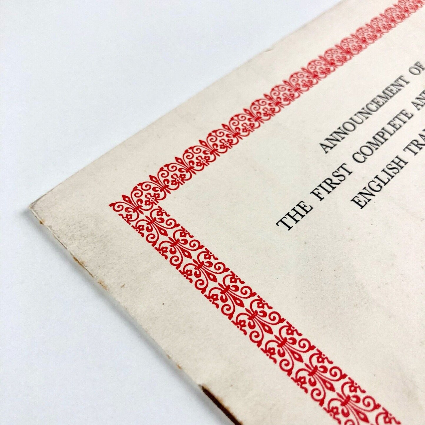 Prospectus for The Midrash Rabbah | edited by Rabbi Dr. H. Freedman | The Soncino Press 1939