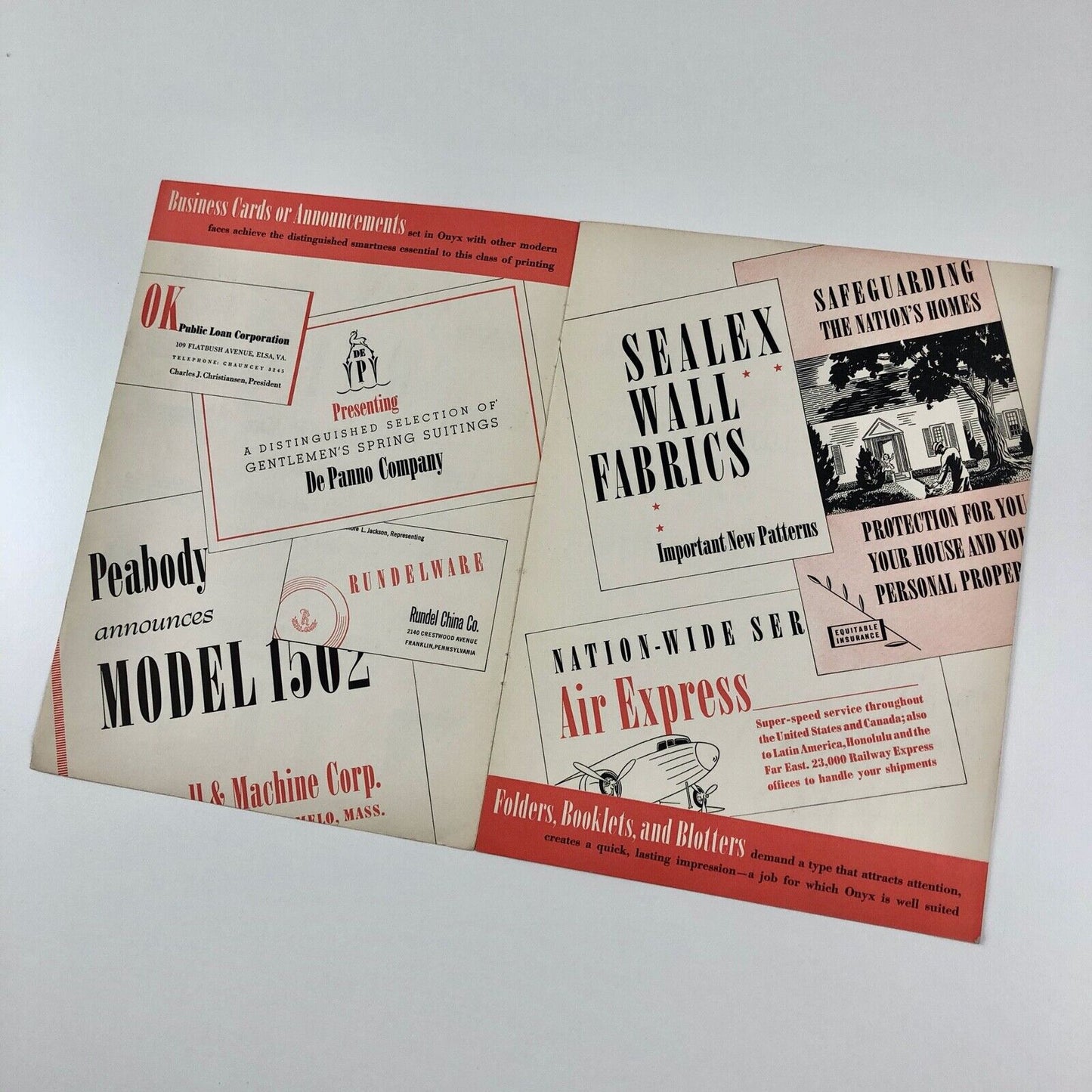 Onyx type specimen brochure | American Type Founders | Design by Gerry Powell, 1937