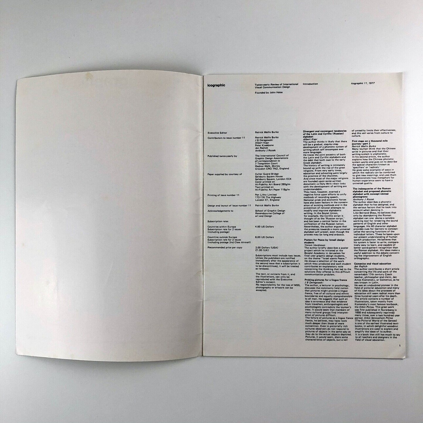 icographic number 11, 1977 | International Council of Graphic Design Associates