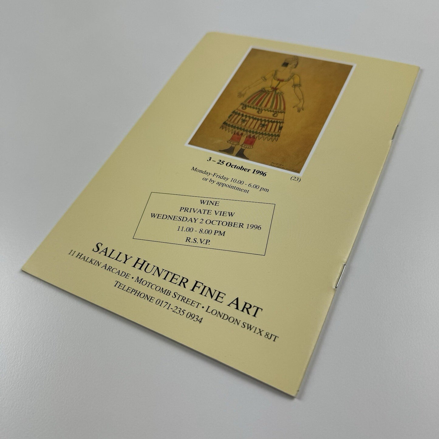 Folded card/catalogue – Albert Rutherston | Sally Hunter Fine Art, 1996