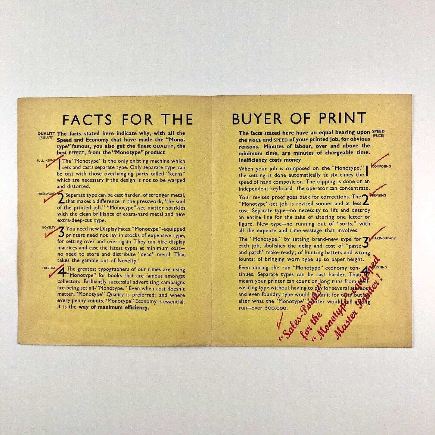 Monotype advertisement 'Buyers of Printing' | Promotional leaflet | May 1931 in Gill Sans