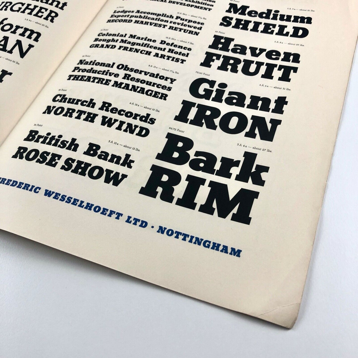 Beton Series by Heinrich Jost | Wesselhoeft/Soldans type specimen booklet