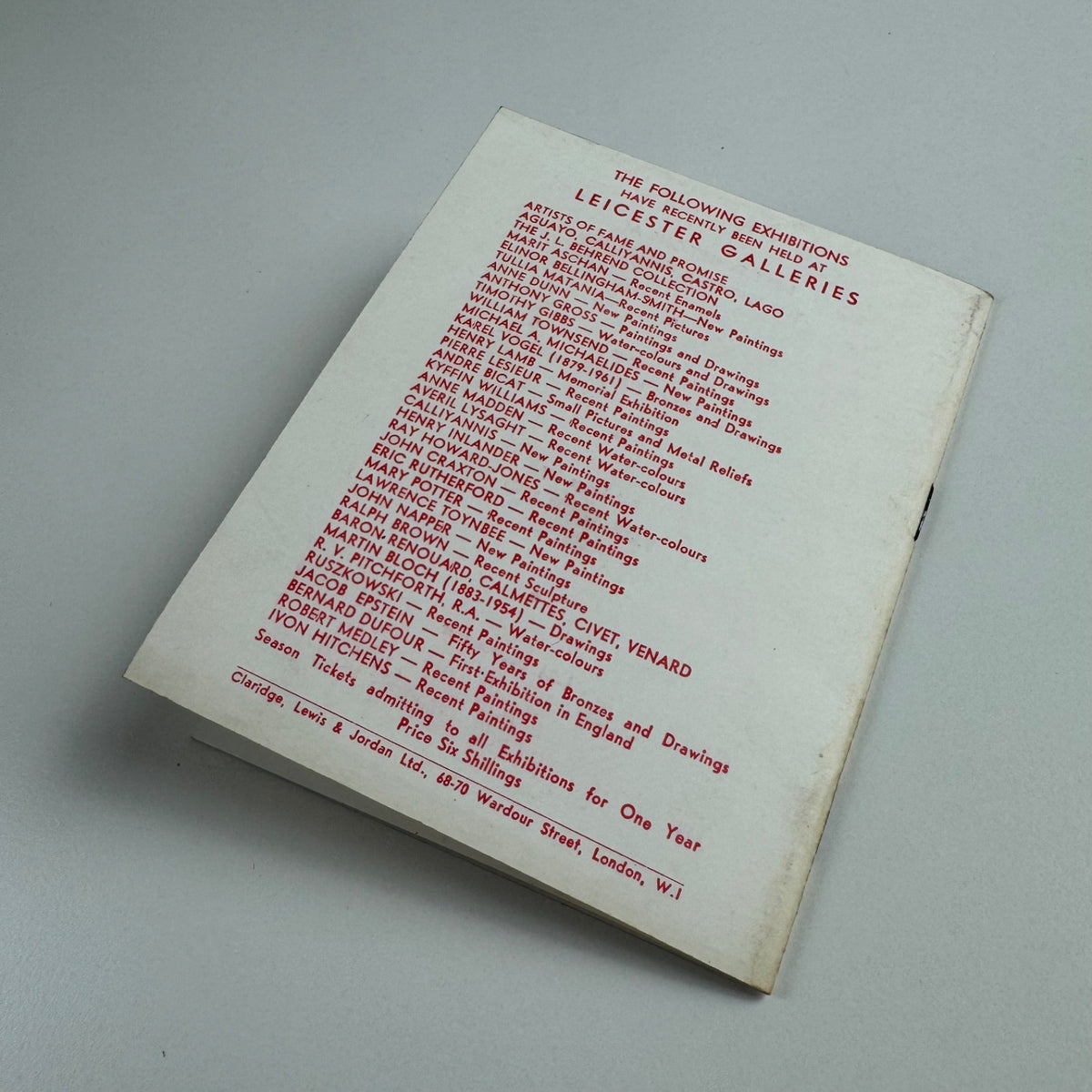 Drawings and Pastels by Henri Gaudier-Brzeska | Leicester Galleries, October 1962