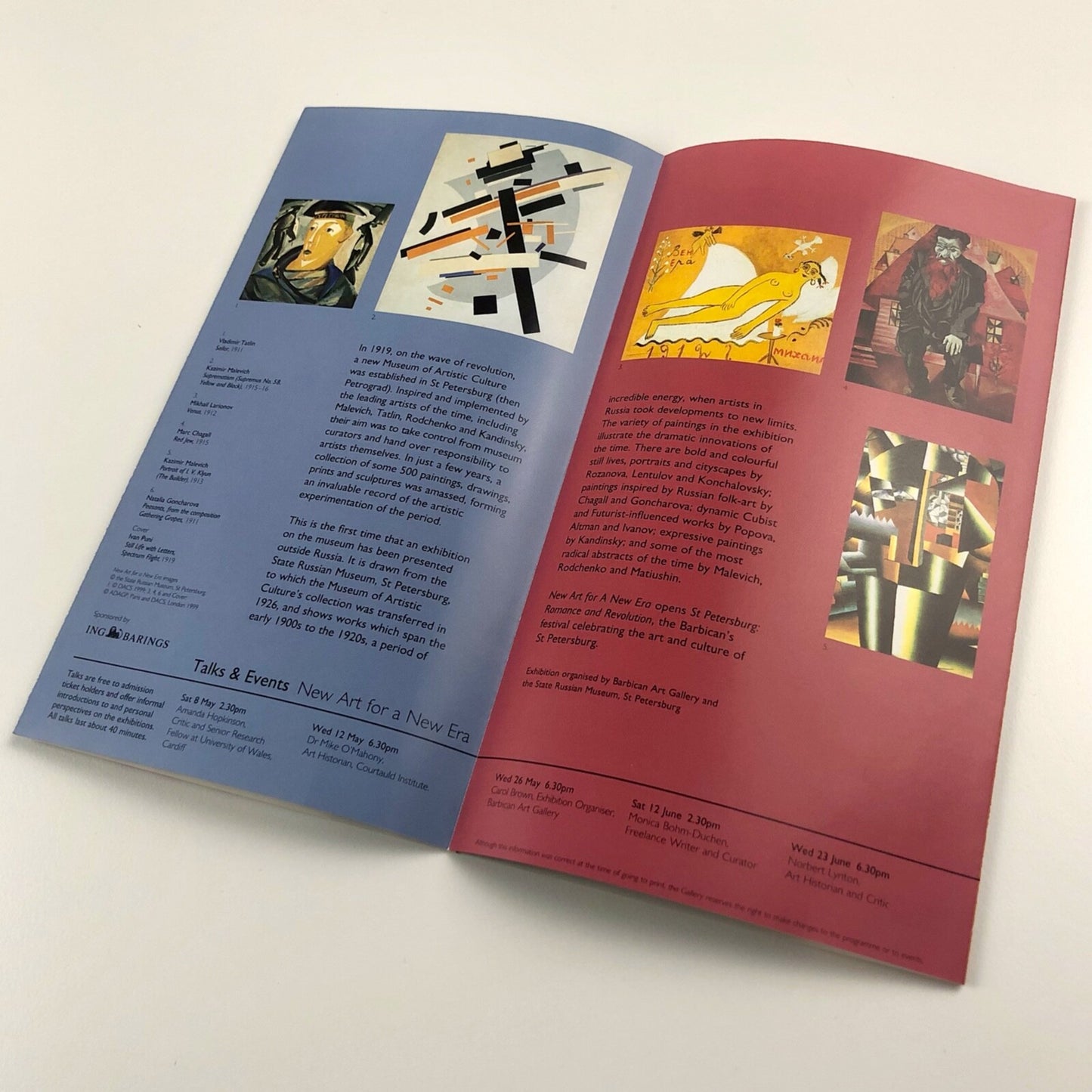 David Bailey / Malevich 'New Era New Art' | Barbican Bulletin leaflet, April-June 1999