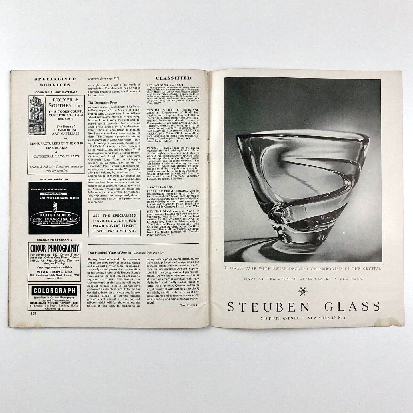 Art & Industry. March 1954. Volume 56 Number 333 | The Studio | includes article Housing and Typography