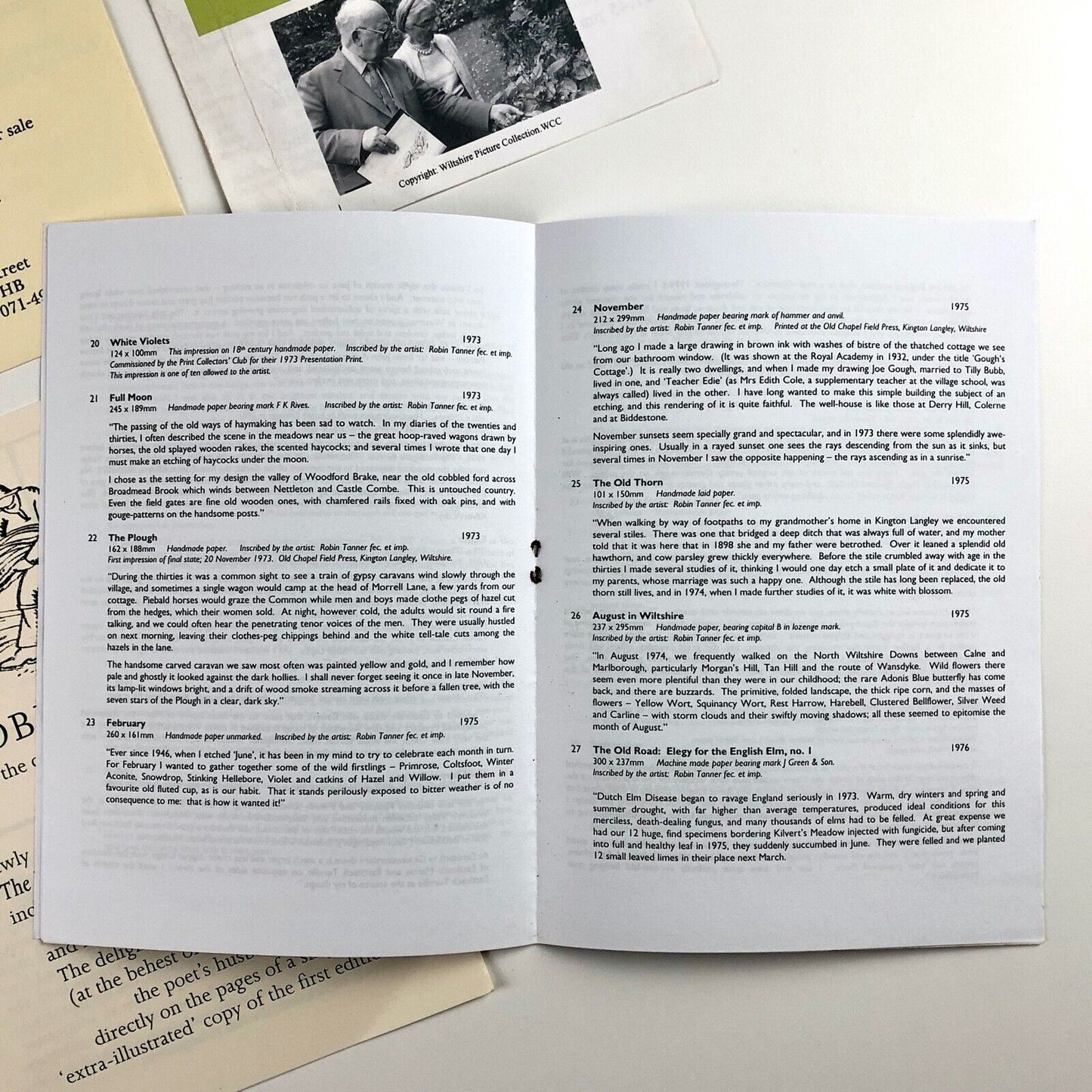 Four items of ephemera relating to the etcher Robin Tanner 2003-2004