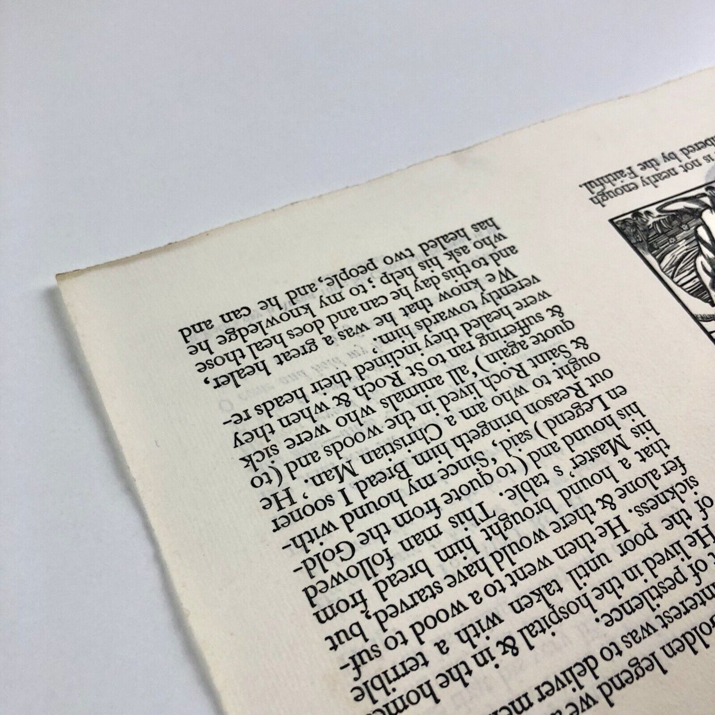 Saint Roch Healer. Leaflet as broadsheet. Printed by 'E.W.' Edward Walters, 1934