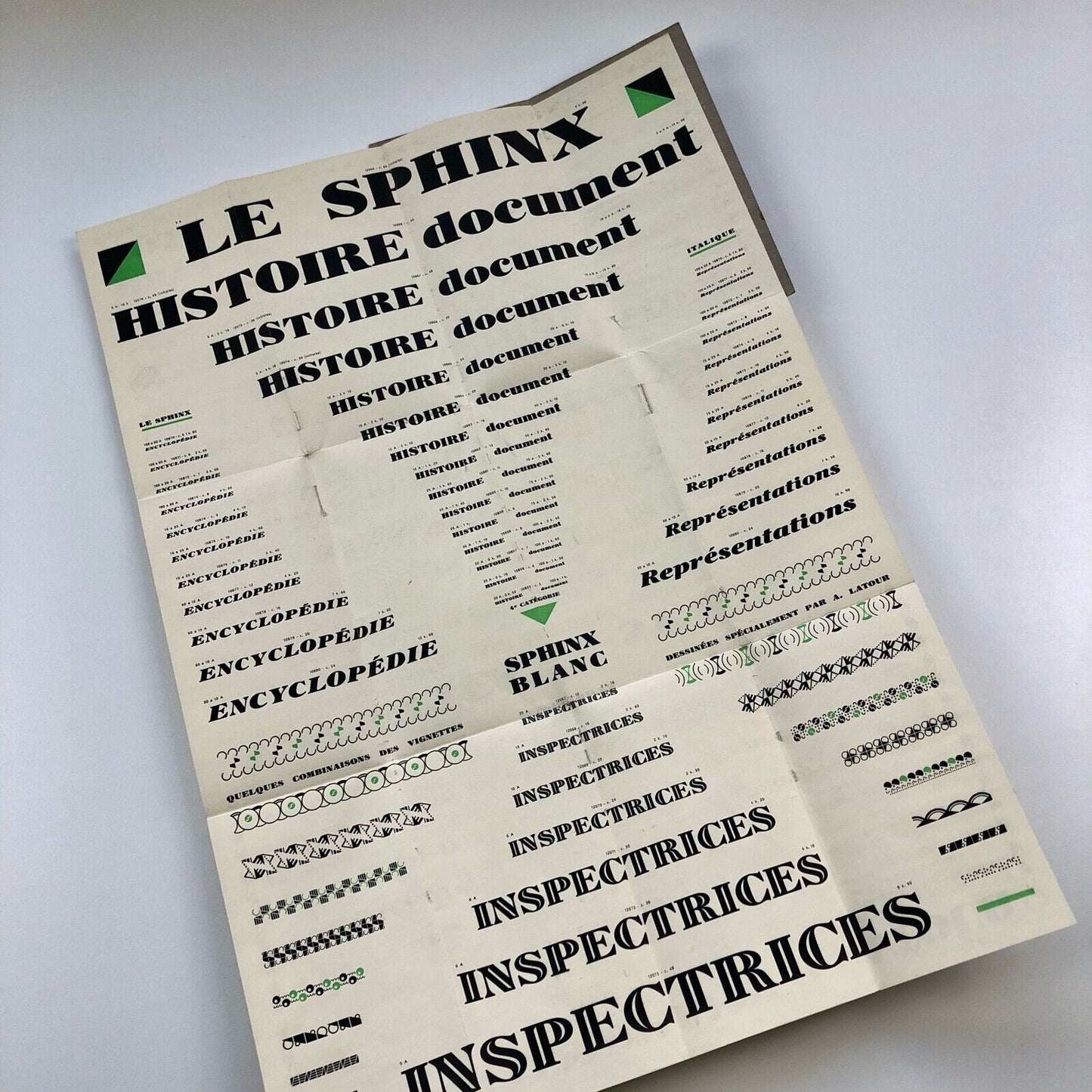 Sphinx | Type specimen fold-out poster | Deberny et Peignot c.1931 | Alfred Latour