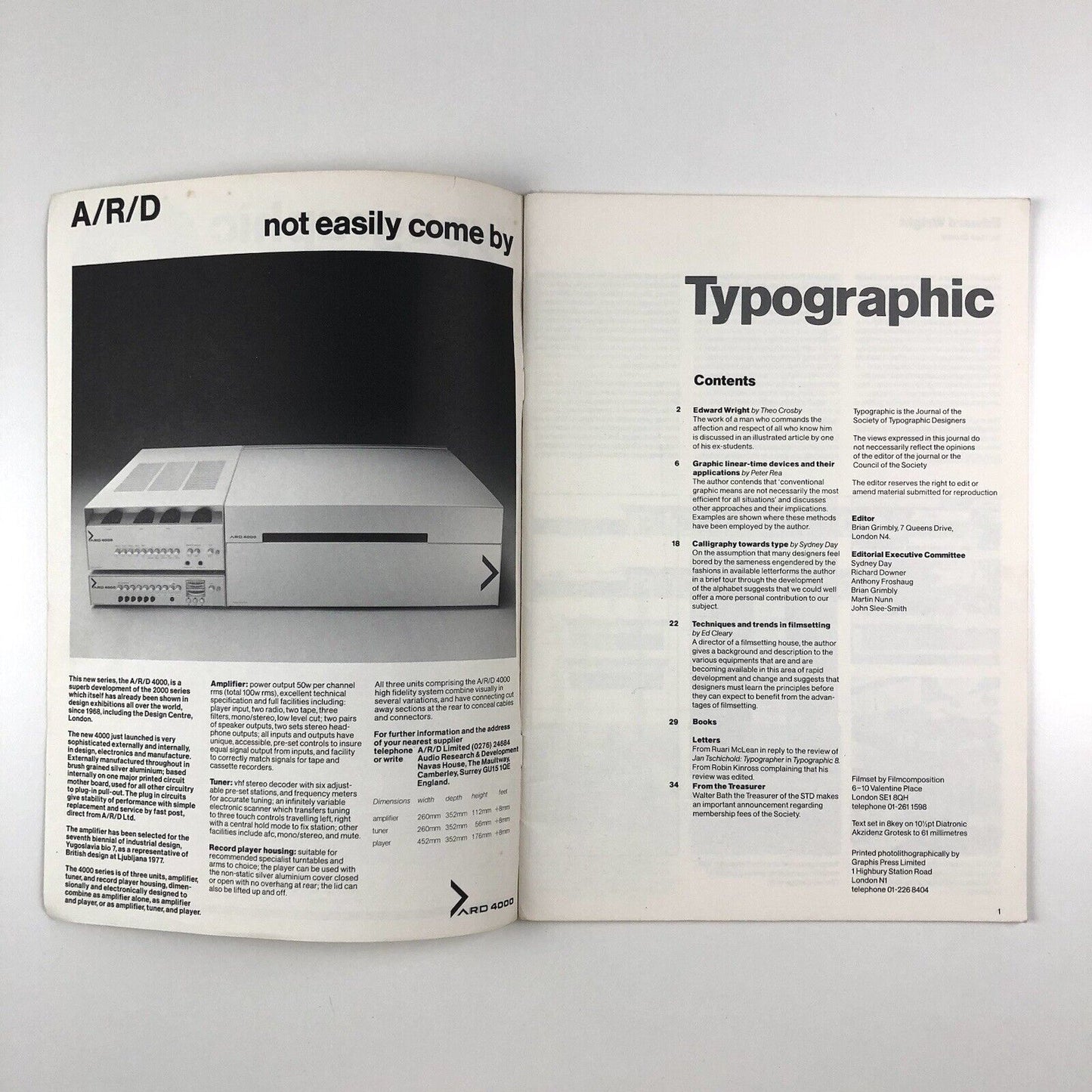 Typographic 9 The Journal of the Society of Typographic Designers | includes article on Edward Wright by Theo Crosby