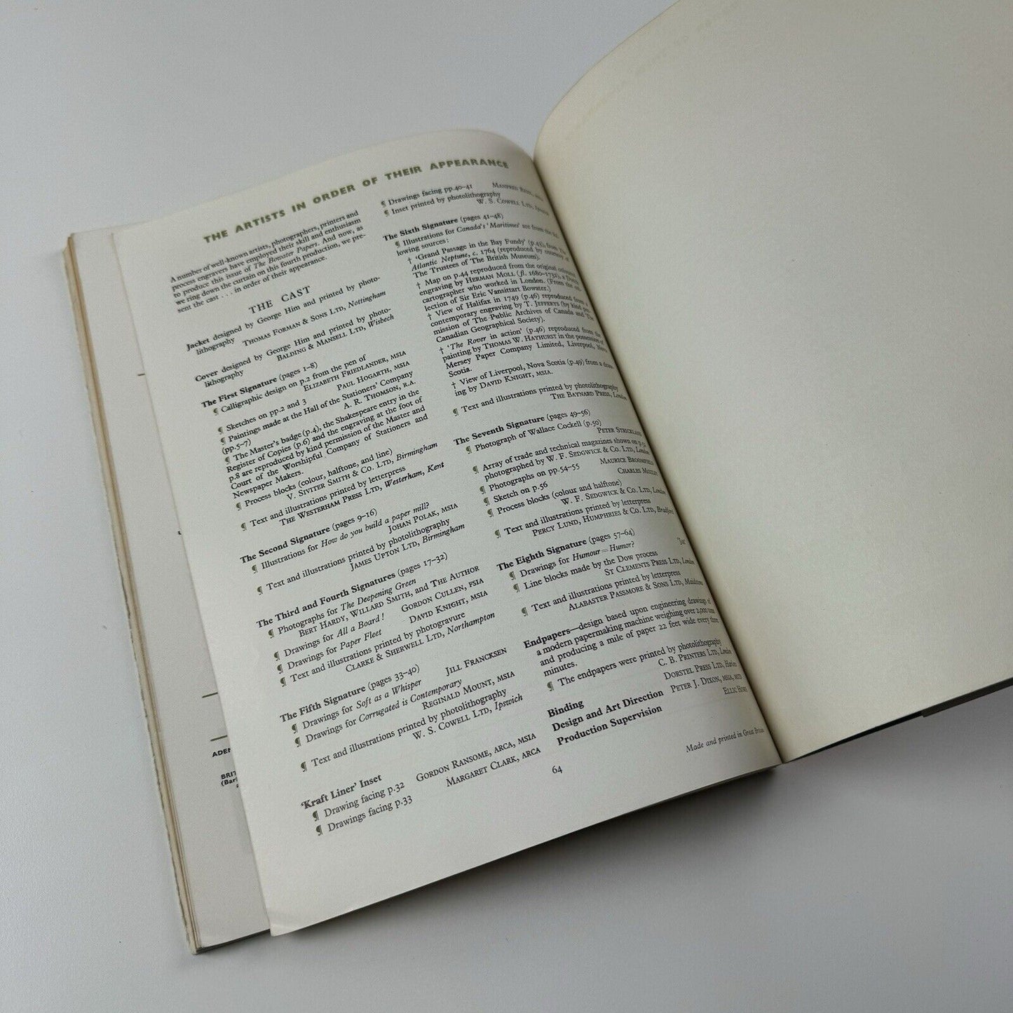 Bowater Papers Number 4 1958 | Cover design by George Him