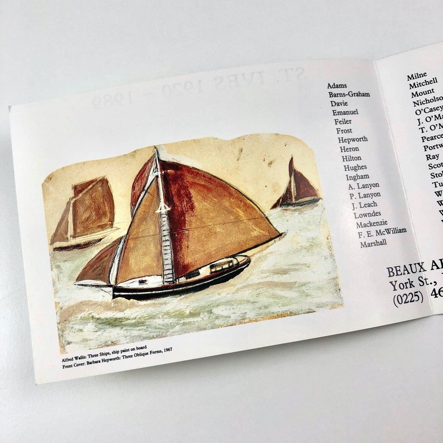 St. Ives 1920-1989 | Folded card for Beaux Arts, Bath group exhibition, 1989