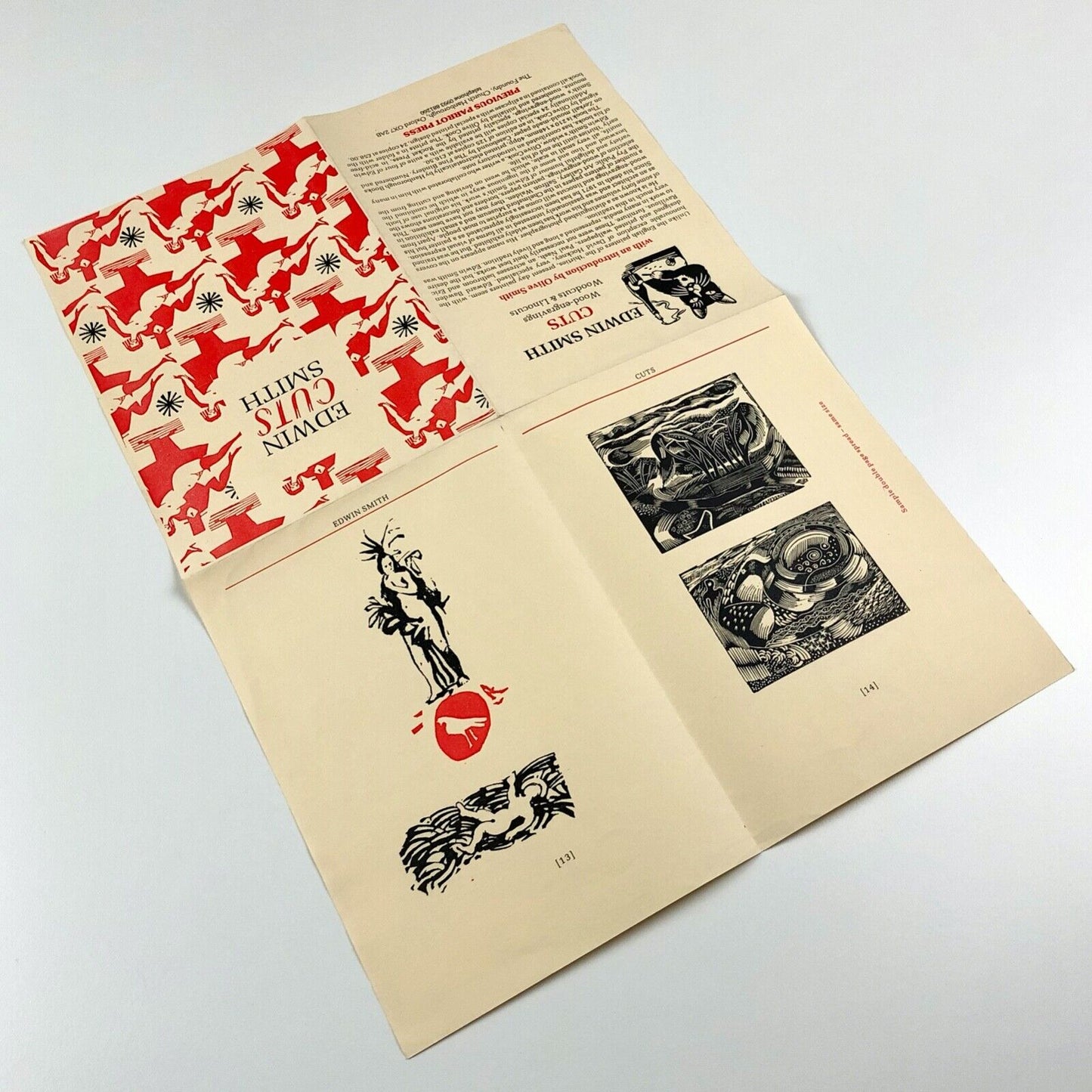 Prospectus for Edwin Smith Cuts. Wood-engravings woodcuts & Linocuts. Parrot Press, undated