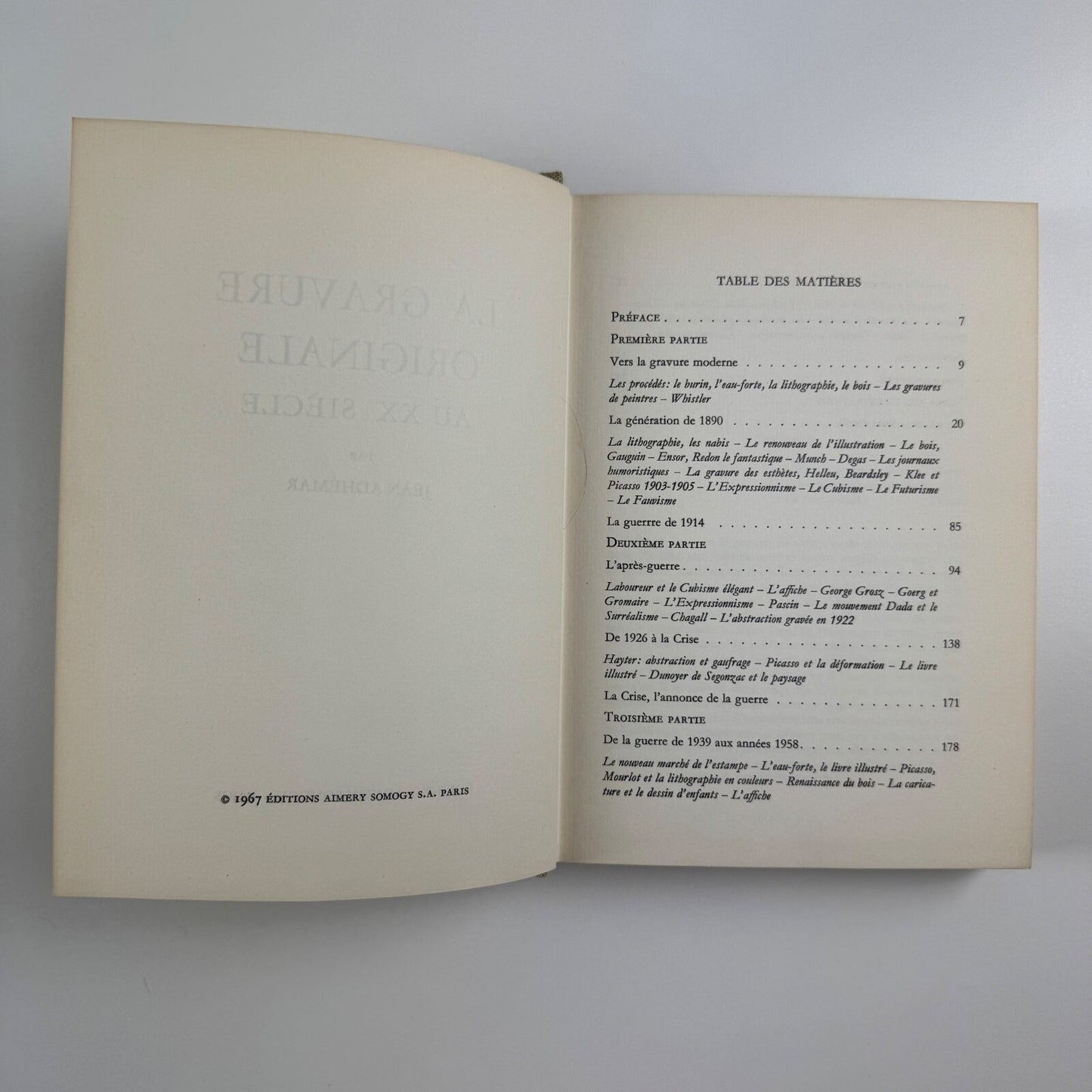 La Gravure Originale au XXe siècle by Jean Adhémar | Aimery Somogy, 1967