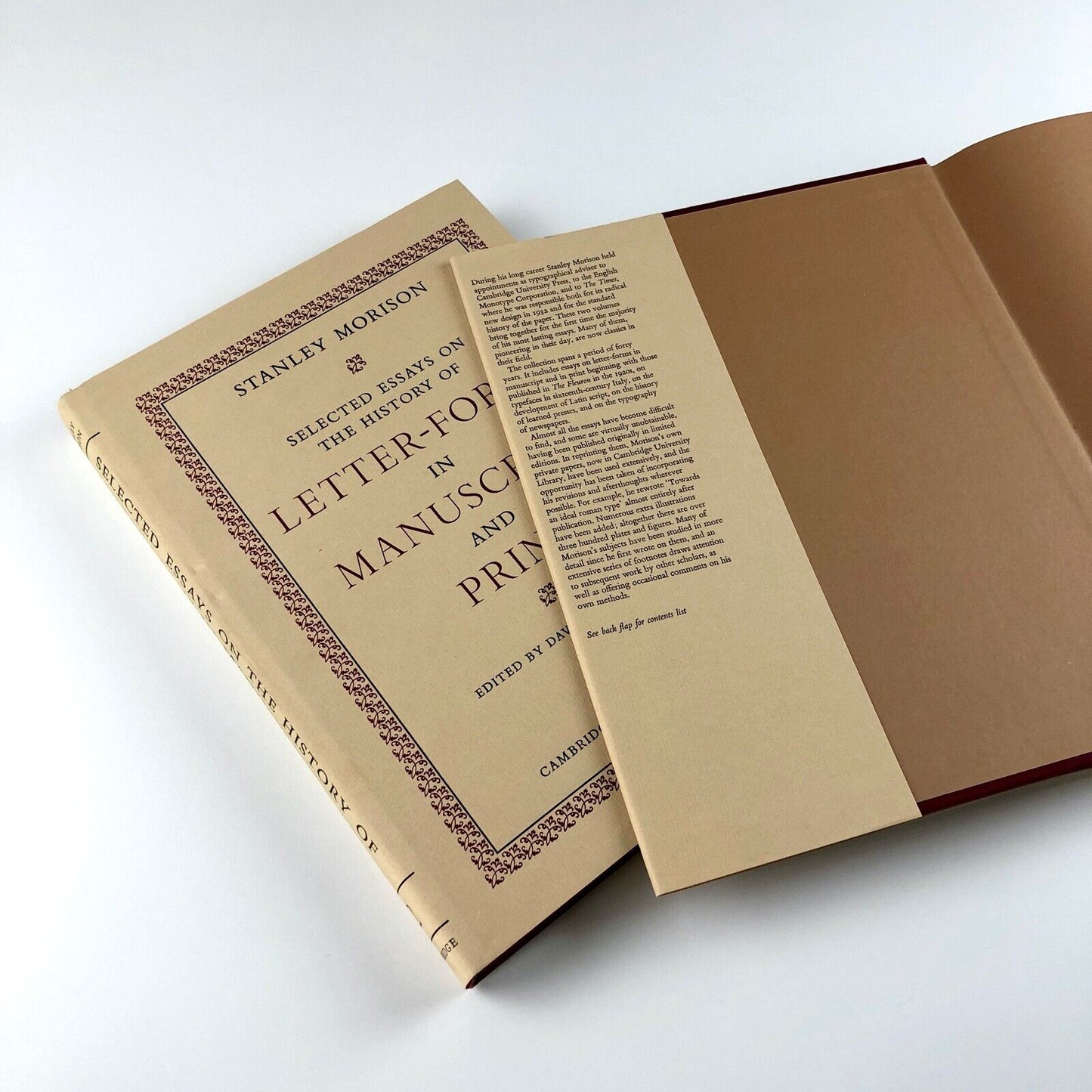 Stanley Morison, Selected Essays on Letter-forms in Manuscript and Print by Stanley Morison | Vols I & II | Ed. David McKitterick