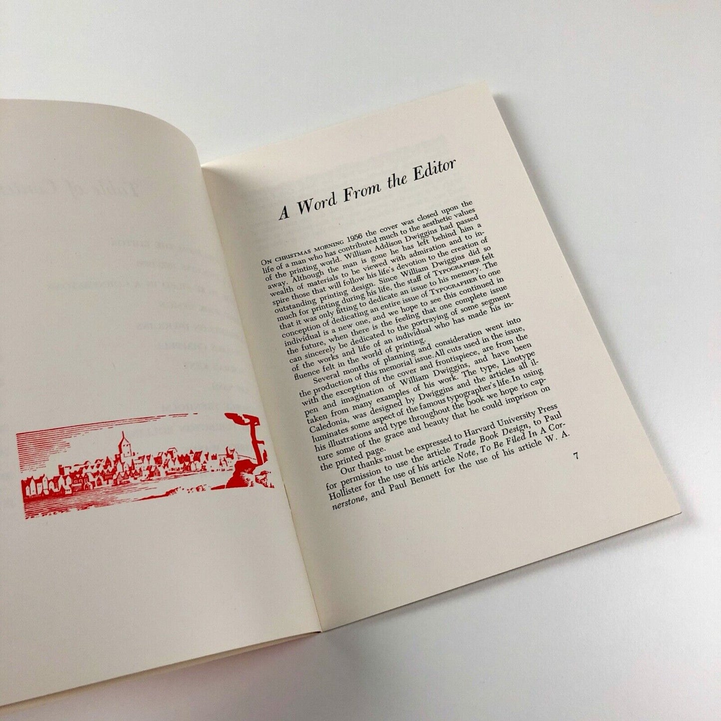 Typographer Spring 1958 Volume XIX No. 1 | In Memory of William A. Dwiggins | Rochester Institute of Technology, New York. Short note by Beatrice Warde