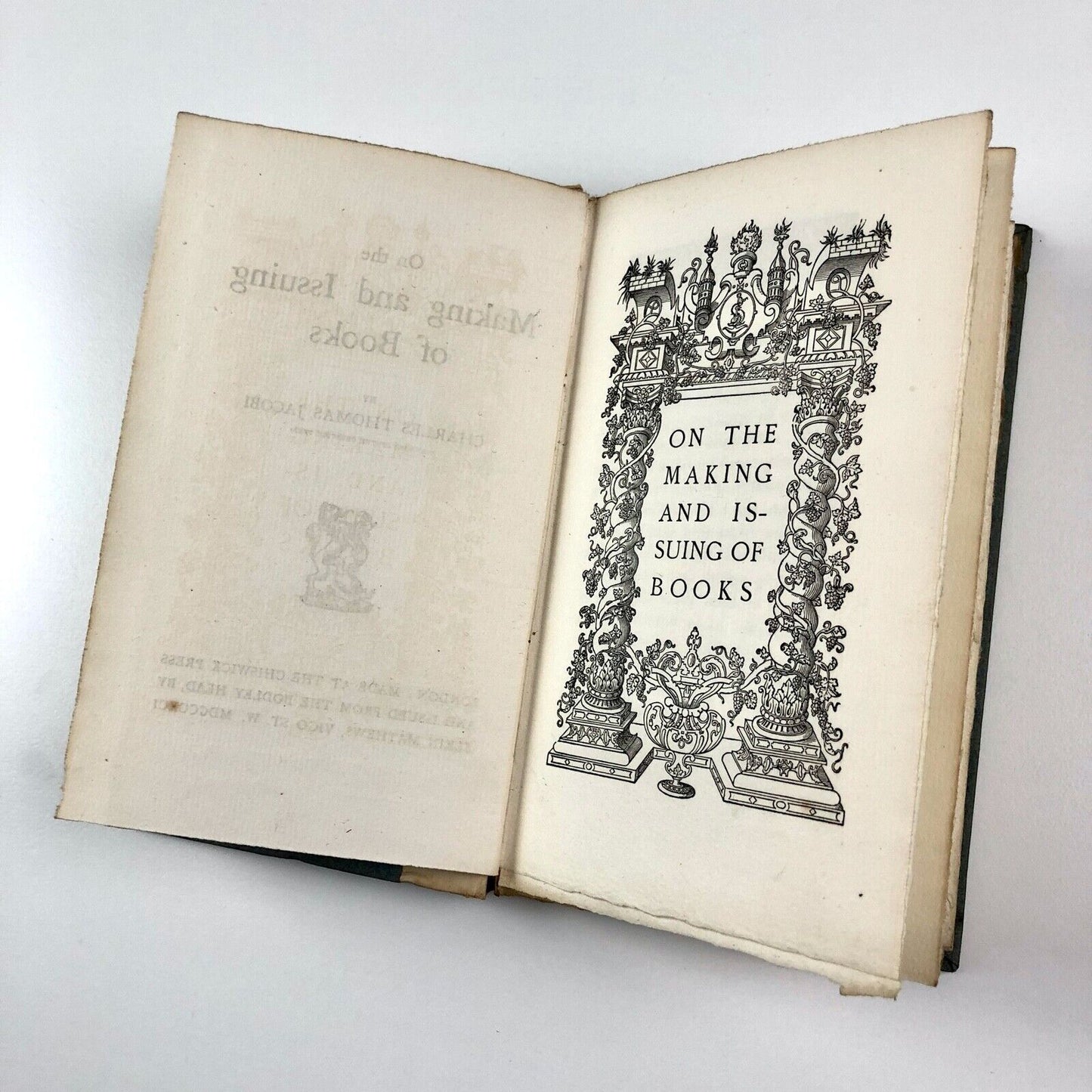 On the Making and Issuing of Books by Charles Thomas Jacobi | Bodley Head, 1891
