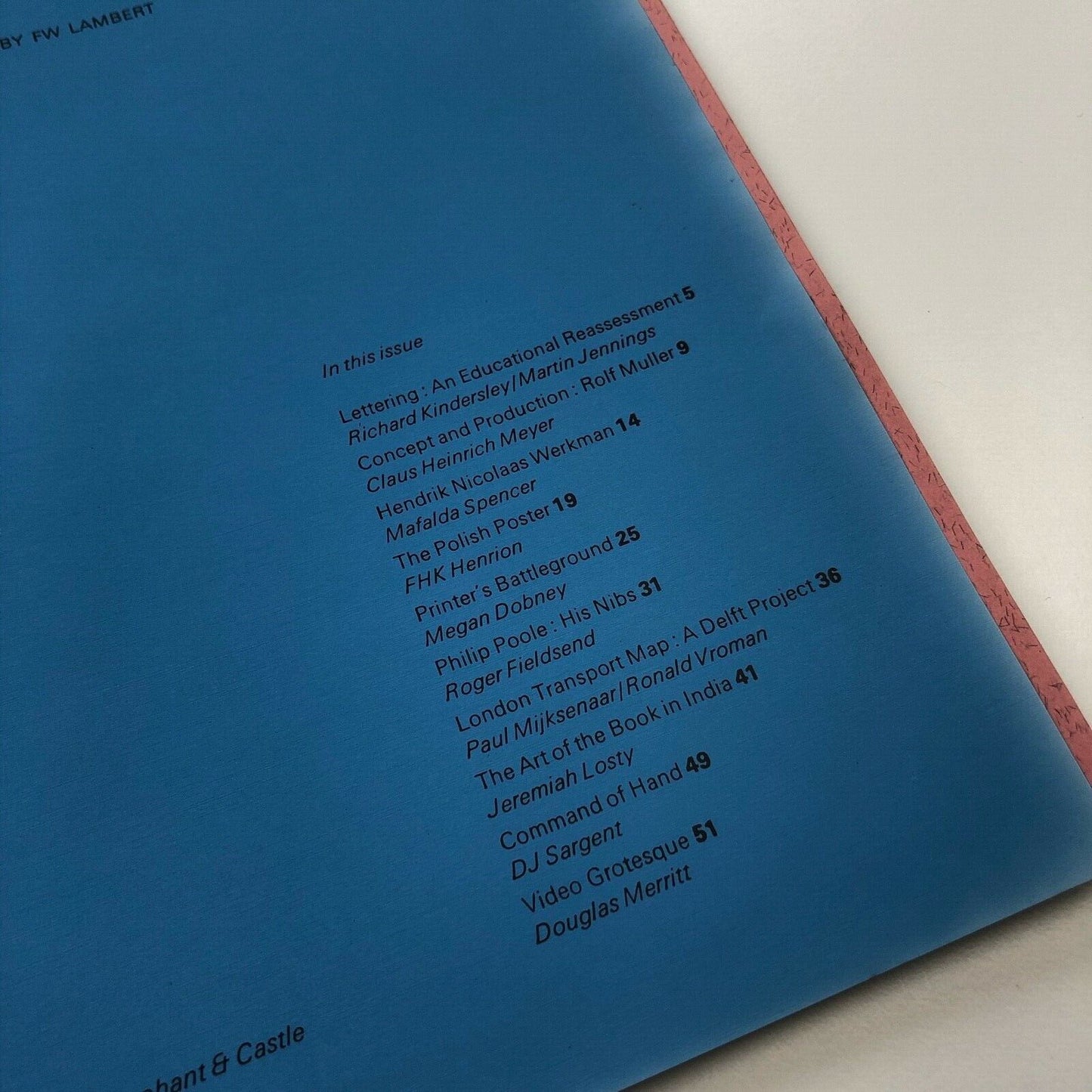 Typos 6 An International Journal of Typography | London College of Printing | ed. F.W. Lambert, 1981