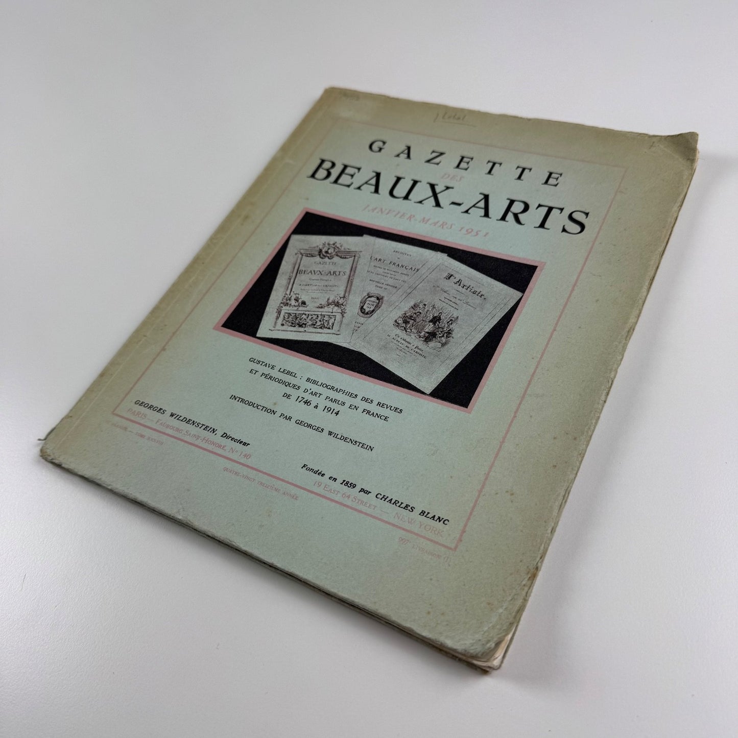 Gazette des Beaux-Arts January to March 1951. Vol 38 Georges Wildenstein