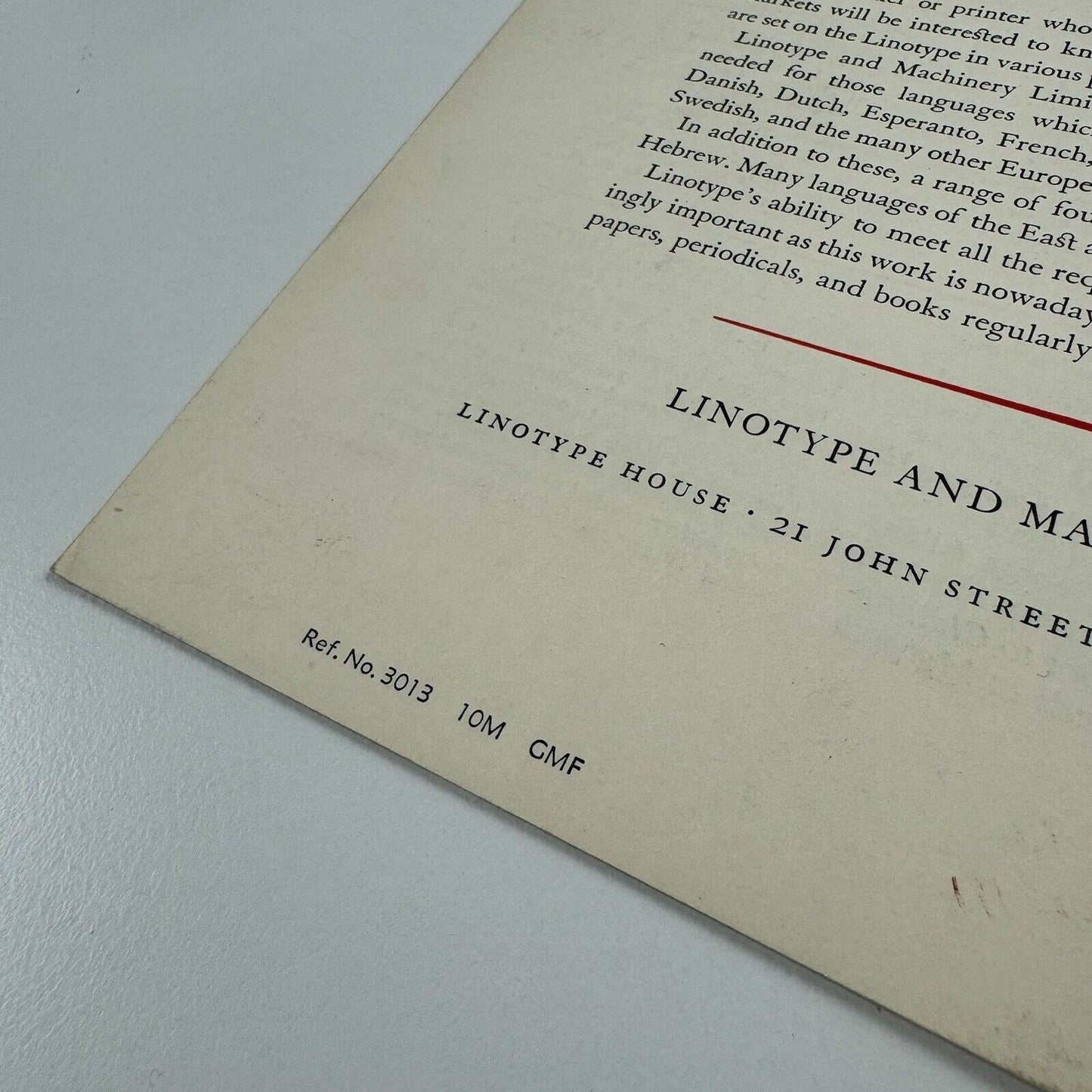 Type specimen fold-out broadsheet | Linotype Book Faces | Revised edition, 1962