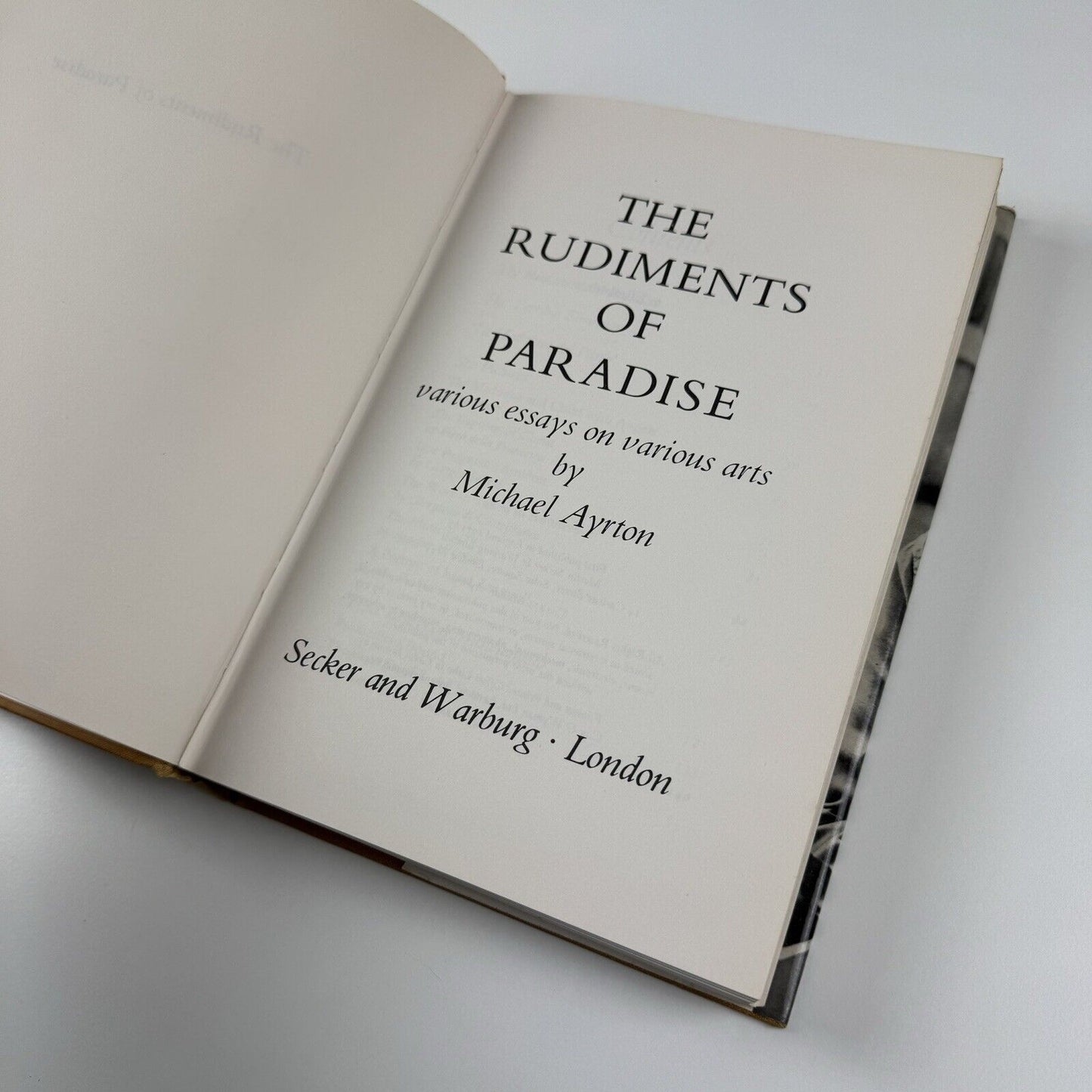 The Rudiments of Paradise by Michael Ayrton | Secker & Warburg, 1971