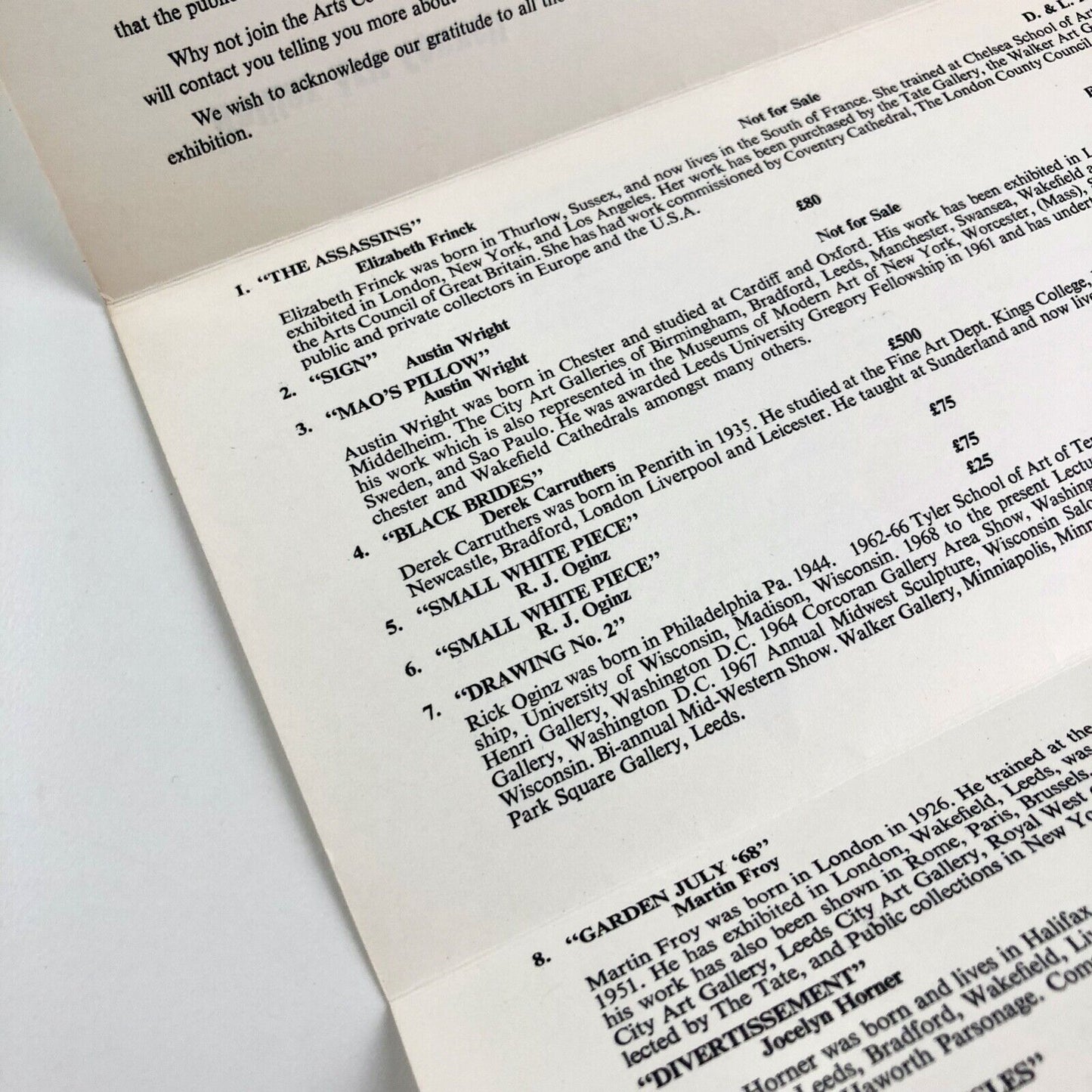 Exhibition ’70 Halifax Arts Council | Mary Martin, Kenneth Martin, Elisabeth Frink et al