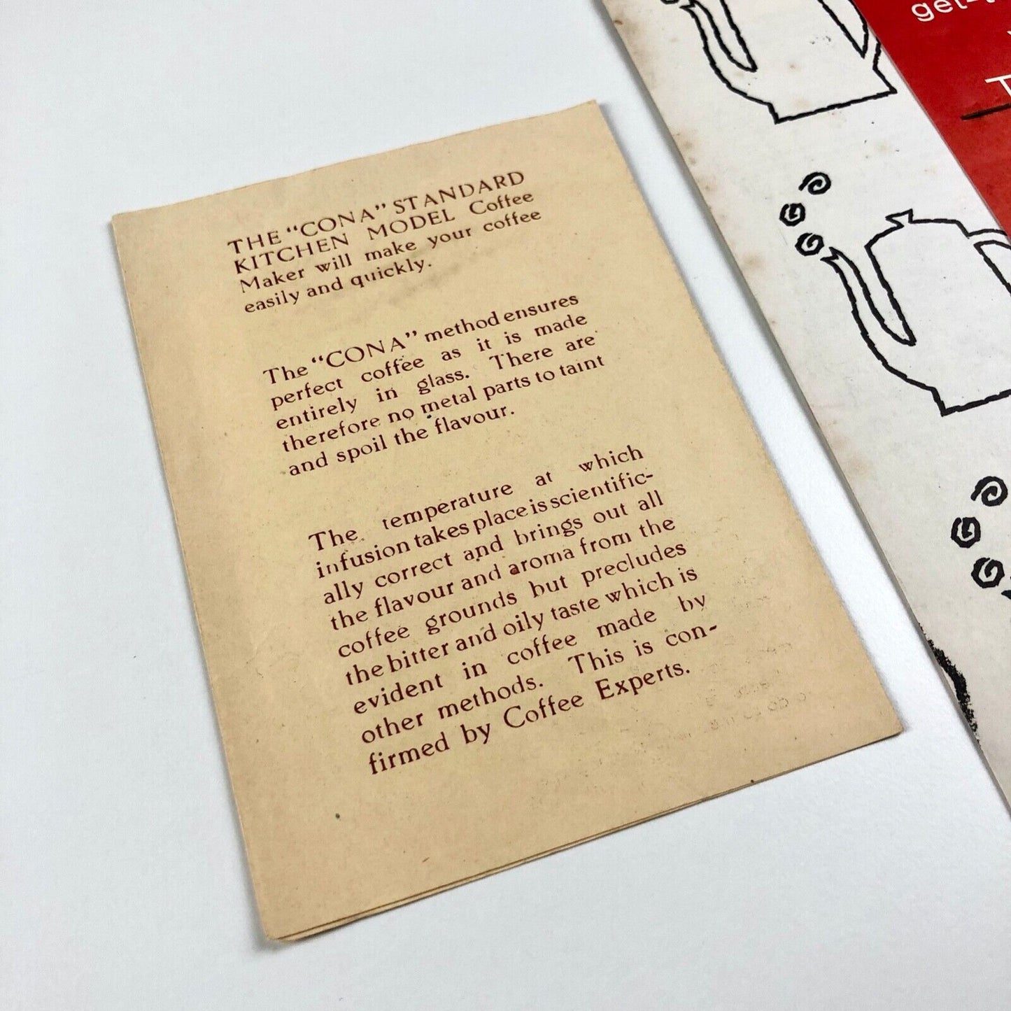 2 x coffee-related printed ephemera 1950/60s Cona & Maxwell House
