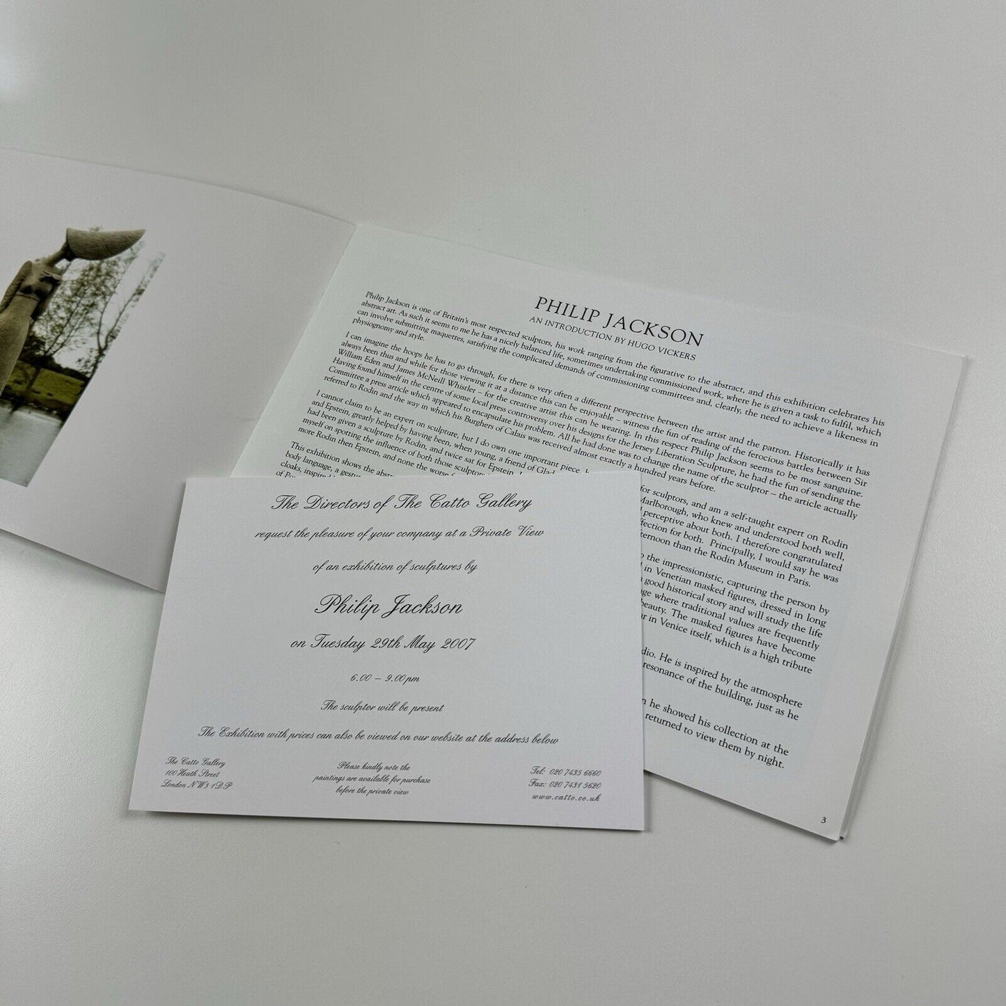 Philip Jackson | The Catto Gallery catalogue booklet, with private view invite | 2007