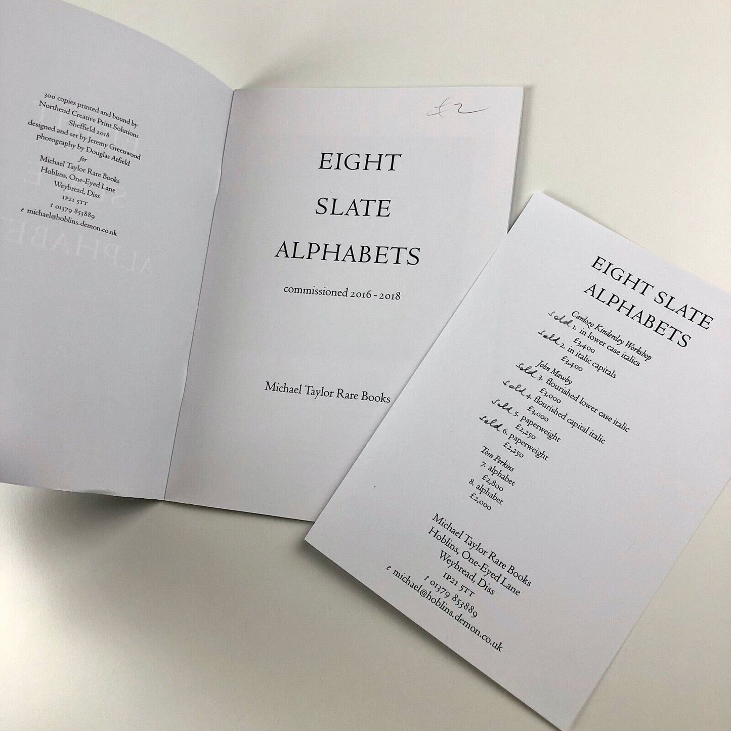 Eight Slate Alphabets commissioned 2016-2018 Michael Taylor | Kindersley, Mawby