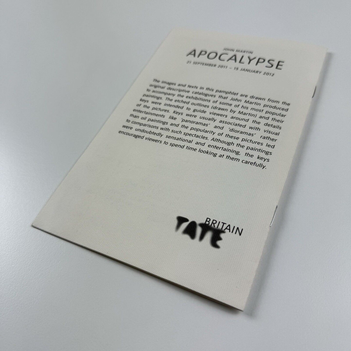 Small leaflet for John Martin Apocalypse | Tate Britain, 2010/2011