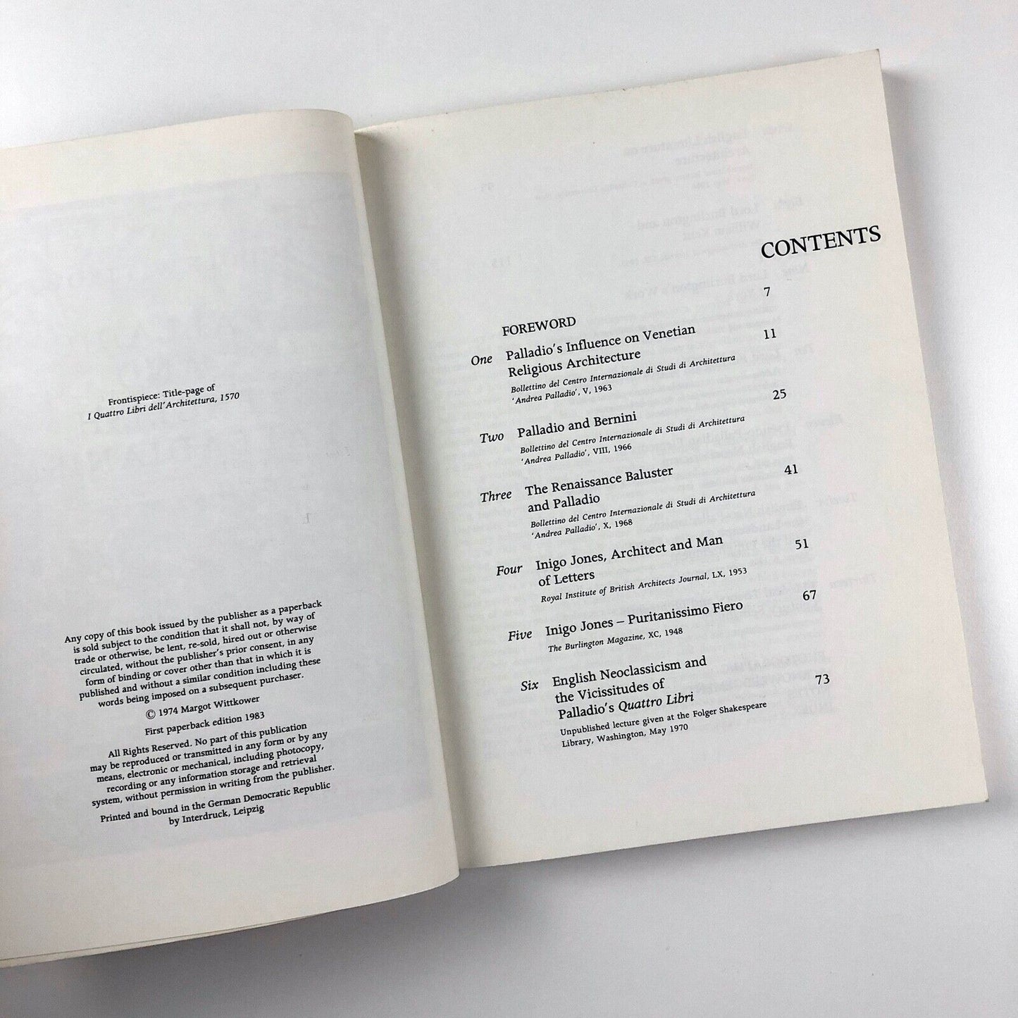 Palladio and English Palladianism by Rudolf Wittkower | Thames & Hudson, 1983