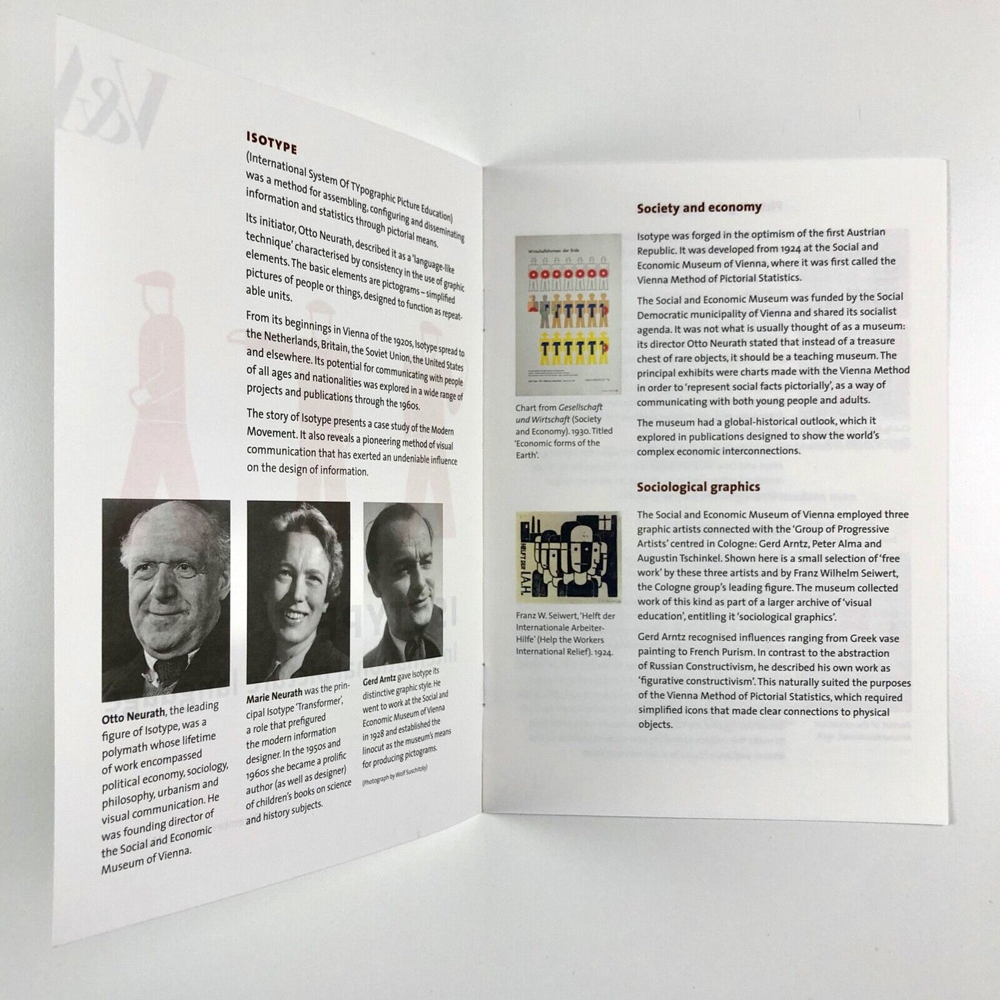 Gallery guide Isotype International picture language V&A exhibition | University of Reading, 2011