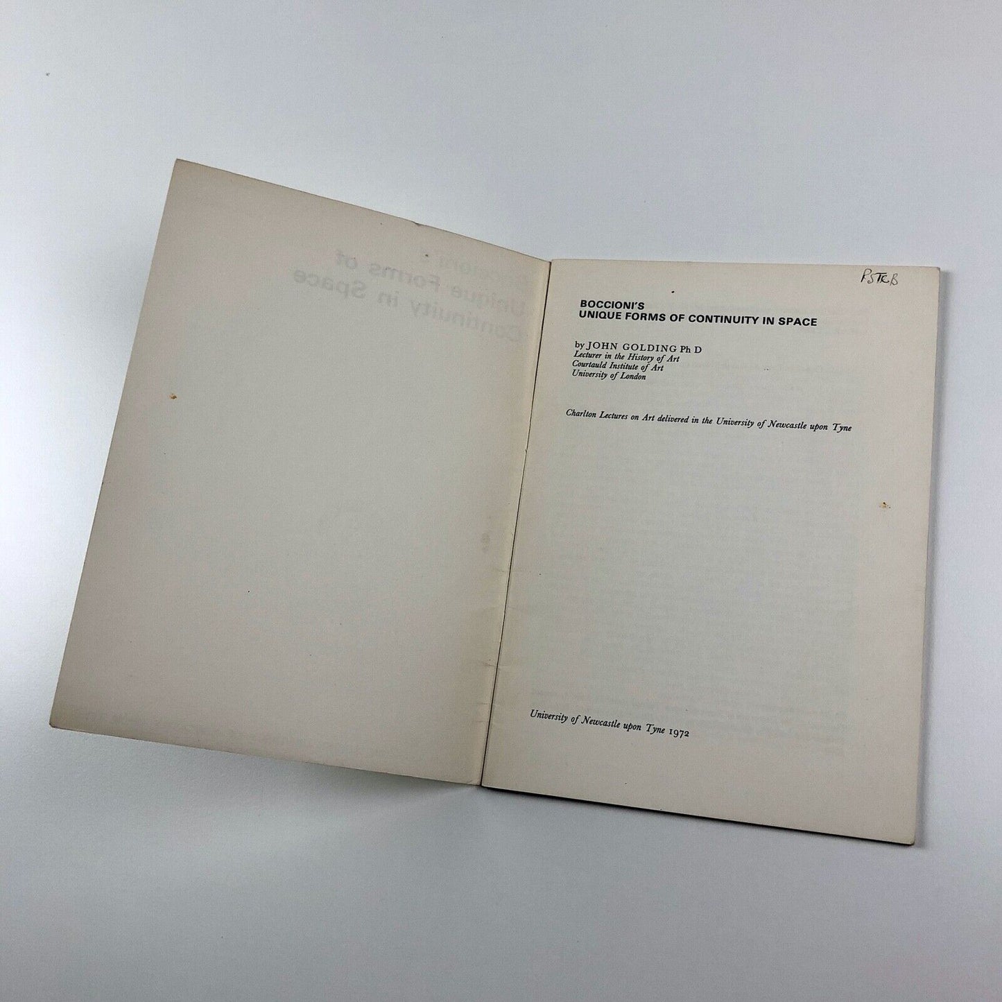 Boccioni’s Unique Forms of Continuity in Space by John Golding | The 54th Charlton Lecture, University of Newcastle upon Tyne, 1972