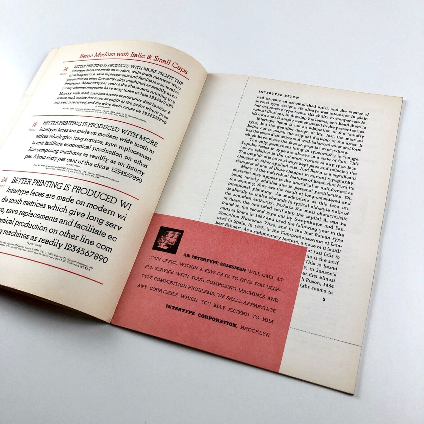 Beton Bold, Medium and Extra Bold | Intertype Corporation specimen booklet