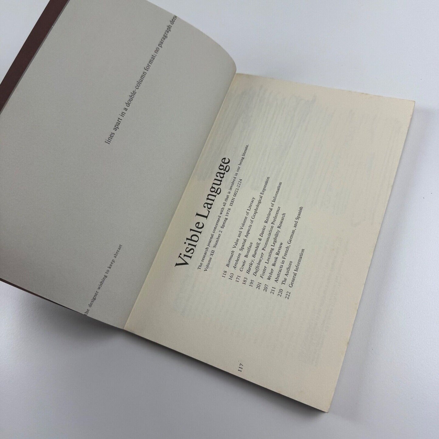 Visible Language journal Volume XII Number 2 Spring 1978