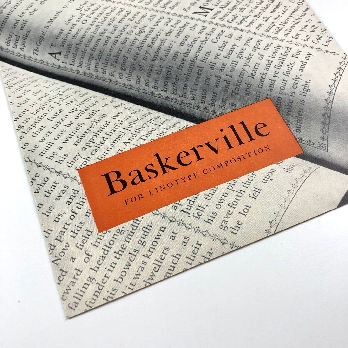 Baskerville for Linotype composition | Fold-out type specimen sheet