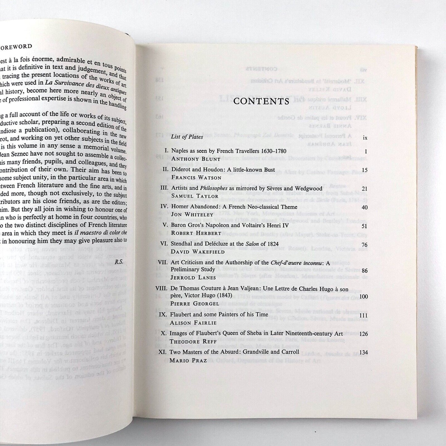 The Artist and the Writer in France | Essays in honour of John Seznec | Francis Haskell, Anthony Levi and Robert Shackleton | Clarendon Press, Oxford, 1974