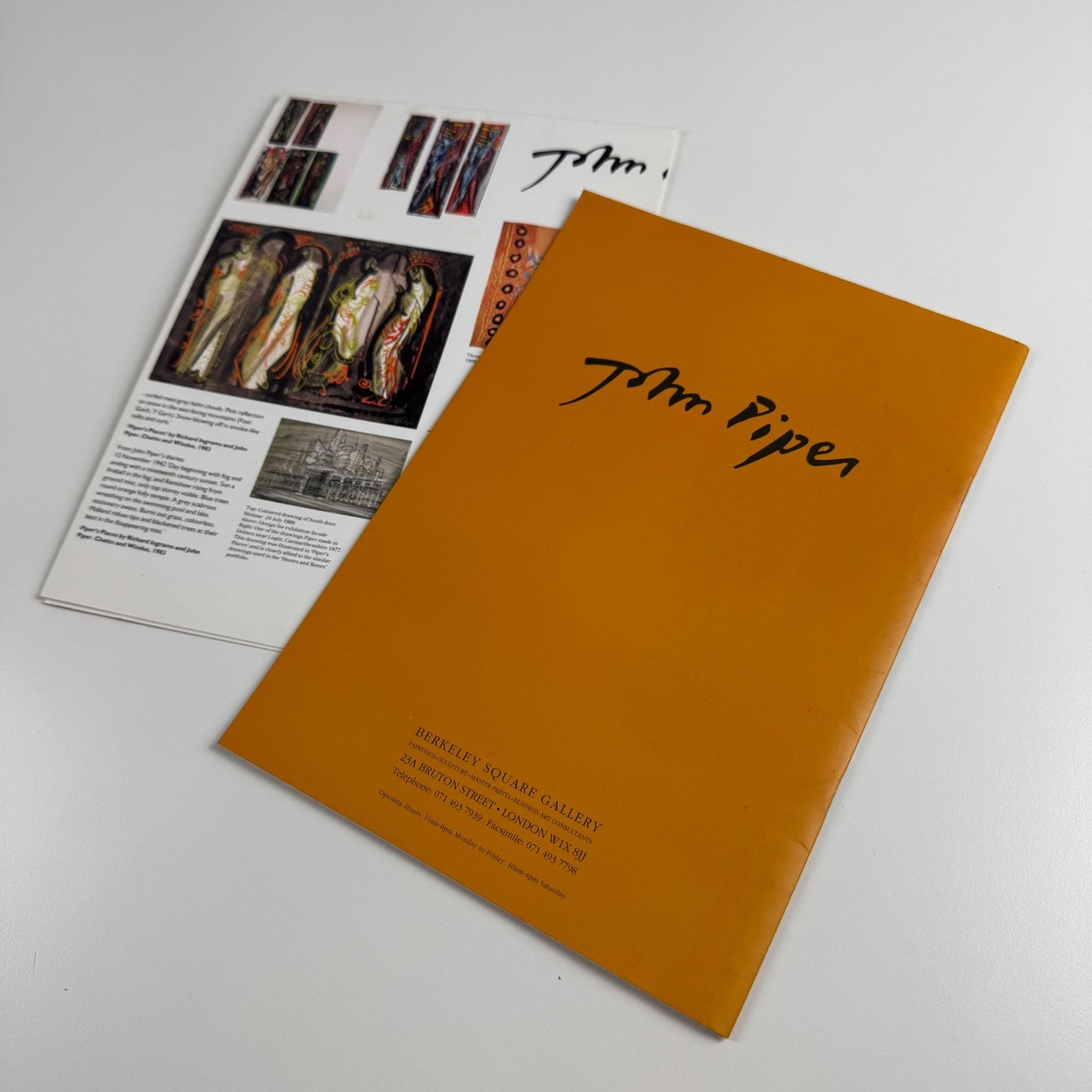 John Piper from his studio | Berkeley Square Gallery, 1994 + poster