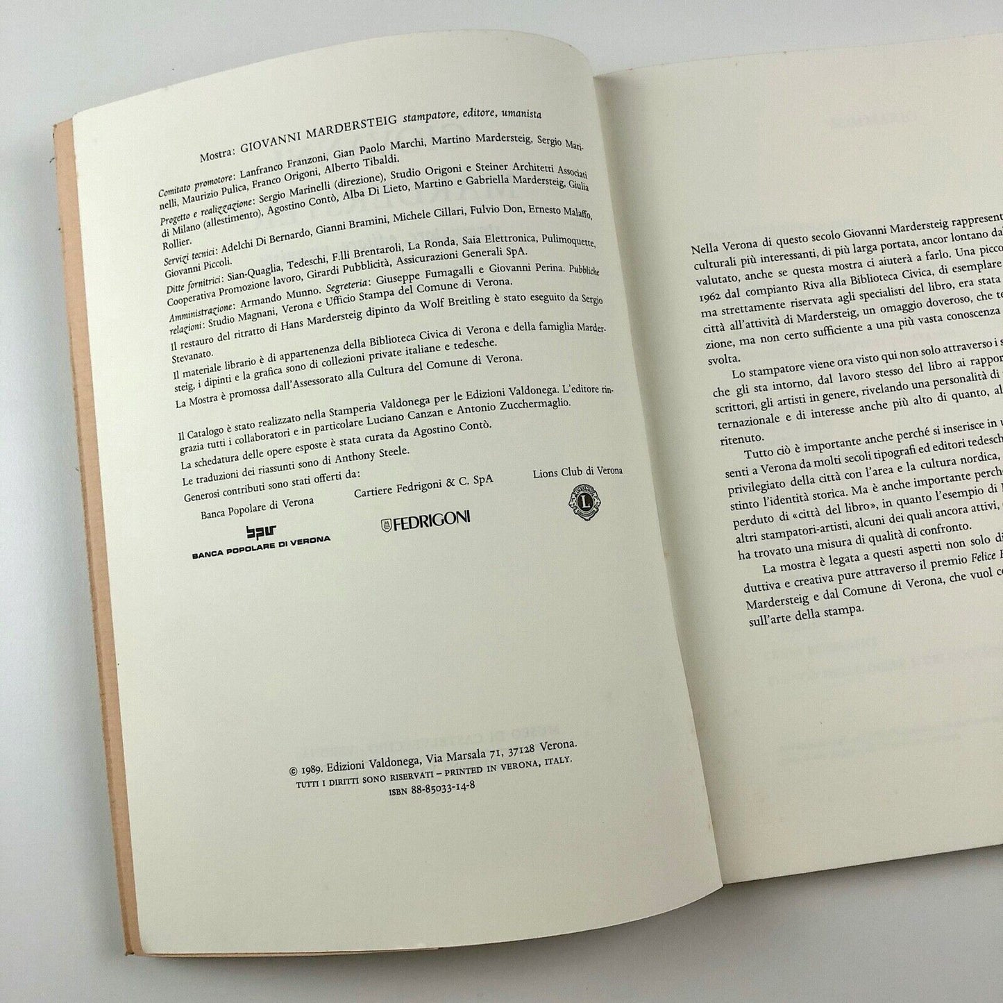 Giovanni Mardersteig: Stampatore, Editore, Umanista | Edizioni Valdonega, 1989