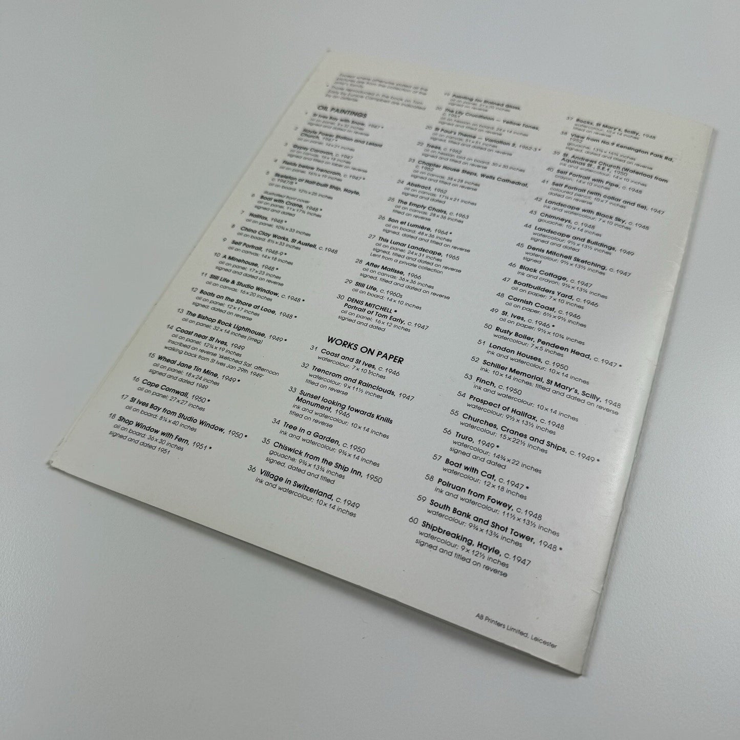 Tom Early (1914-1967) – folded exhibition card | The Rediscovery of a St Ives Artist | Belgrave Gallery, 1994