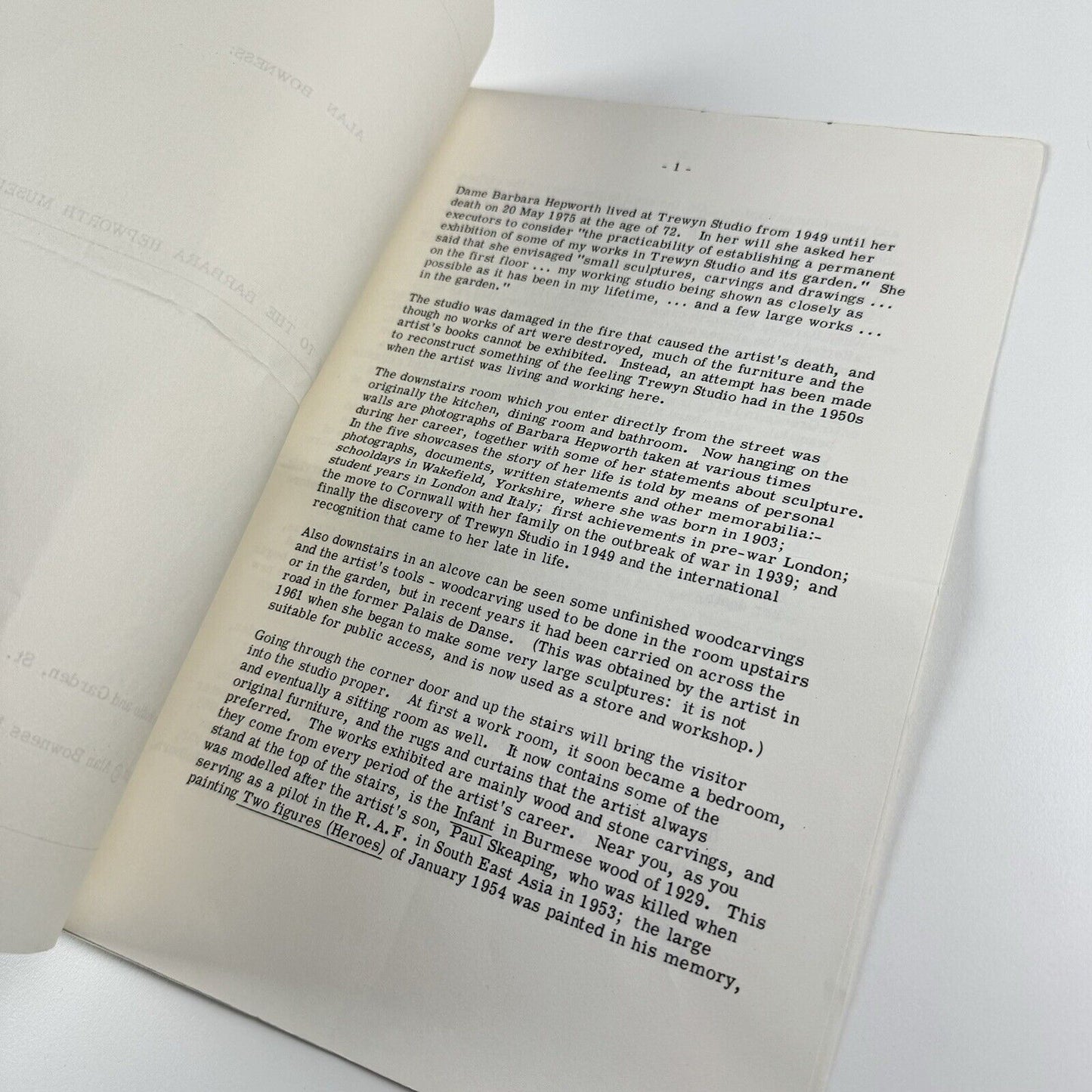 A guide to the Barbara Hepworth Museum by Alan Bowness | Trewyn Studio and Garden, 1976