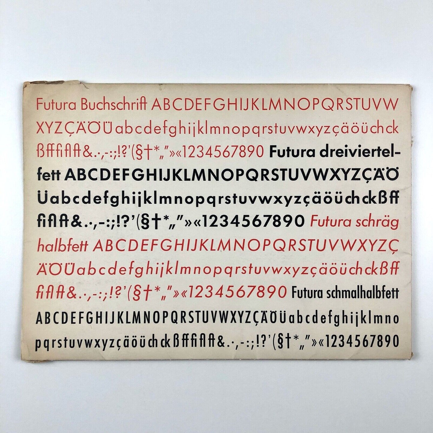 Arbeitsmappe Futura – workbook / type specimen | Bauersche Gießerei Frankfurt