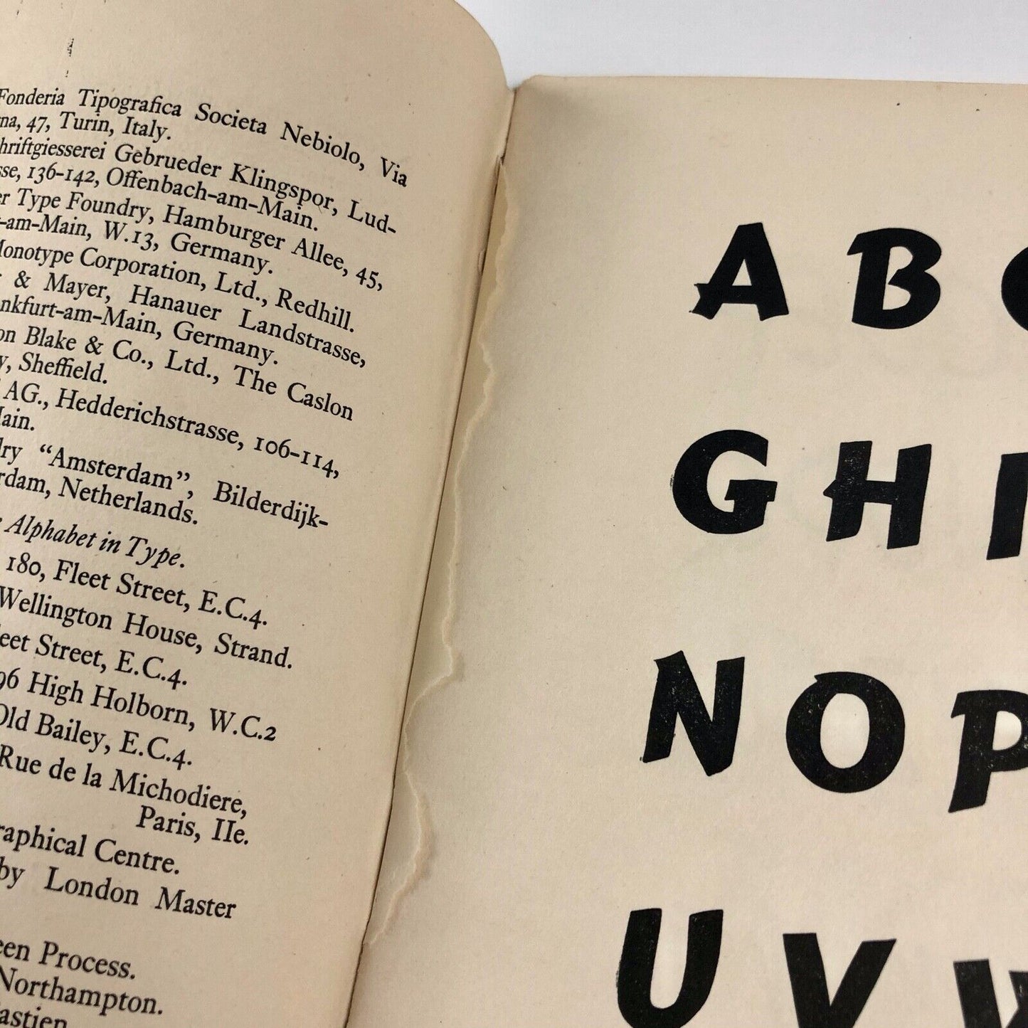 Alphabet in Type LCC type specimen booklet | Whitechapel Art Gallery, 1958