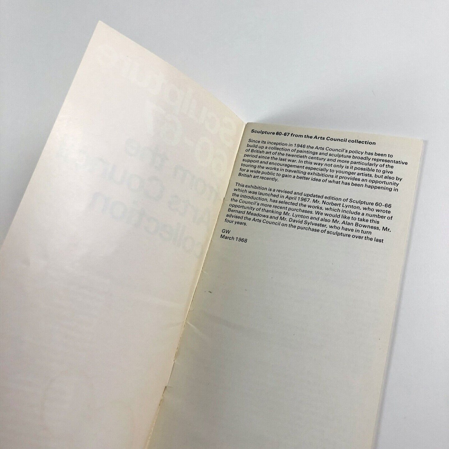 Sculpture 60-67 from the Arts Council collection 1968 | Booklet, designed by Gordon House