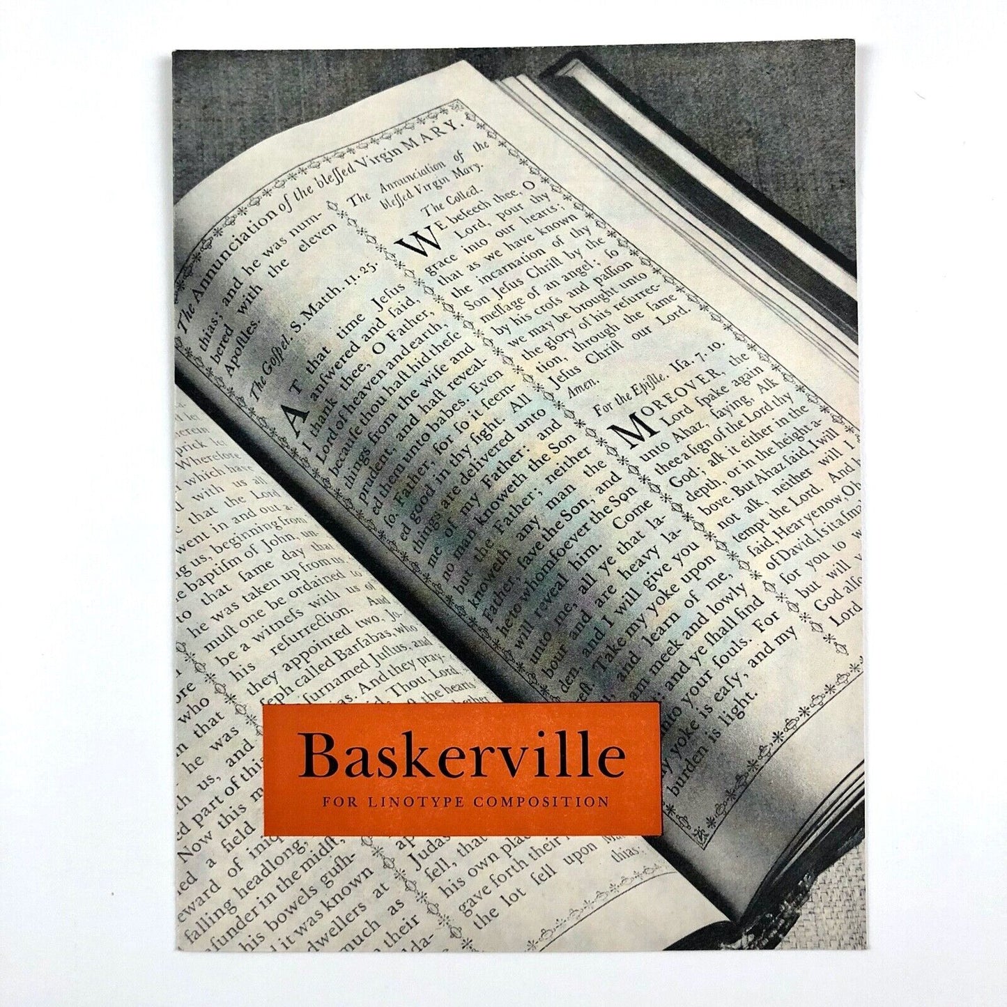 Baskerville for Linotype composition | Fold-out type specimen sheet